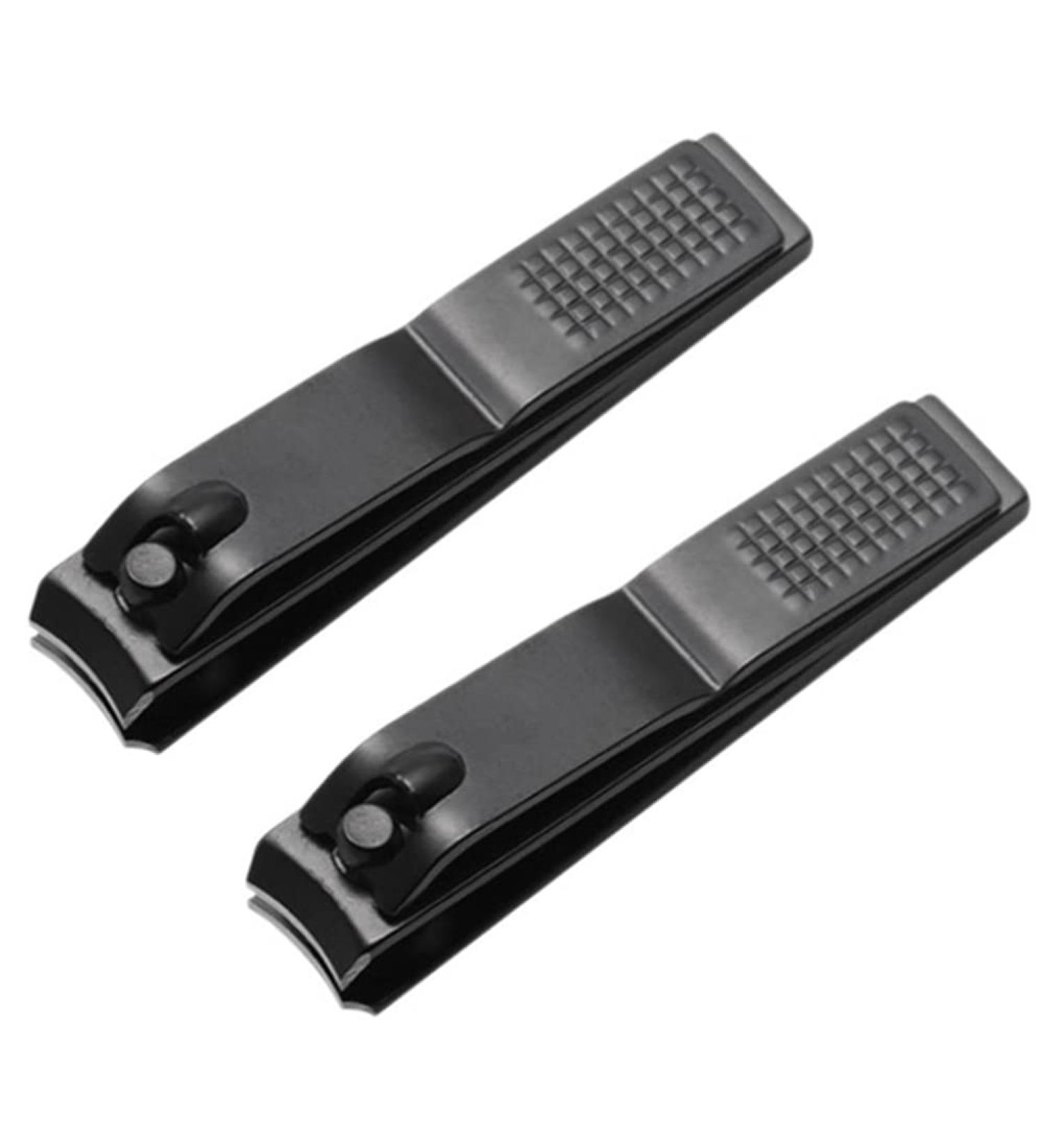 suoera 2X Black Nail Clippers Stainless Steel Super and Toenails Manicure Tool Flat Nose Nail Clippers S - Buy Online on SooperMarket.com