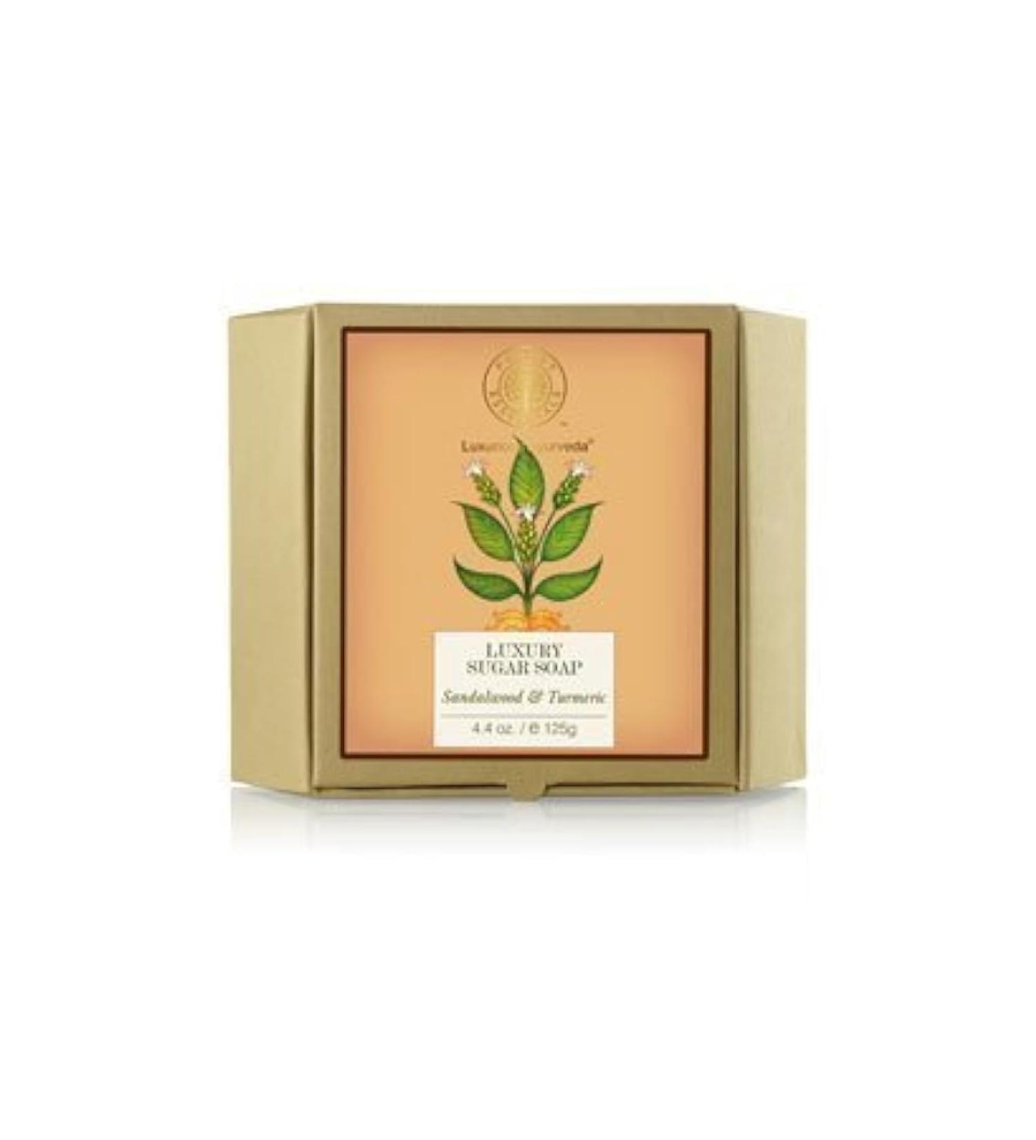 Buy Forest Essentials Luxury Sugar Soap Sandalwood & Turmeric - 125g | Best Natural Skincare for Glowing Skin - International Shipping Available - Buy Online on SooperMarket.com