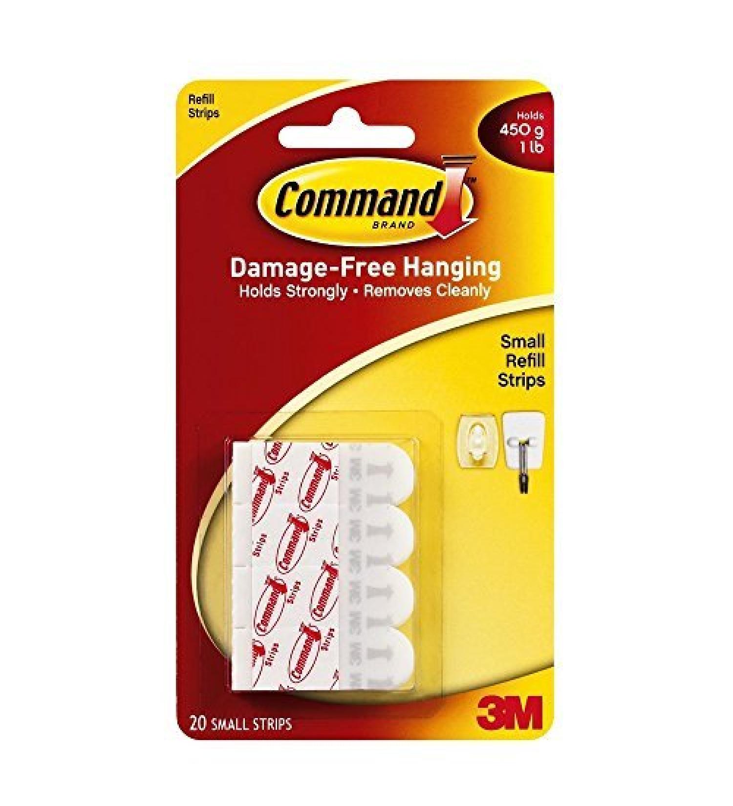 Command Small Refill Strips White 20-Strip 2-PACK