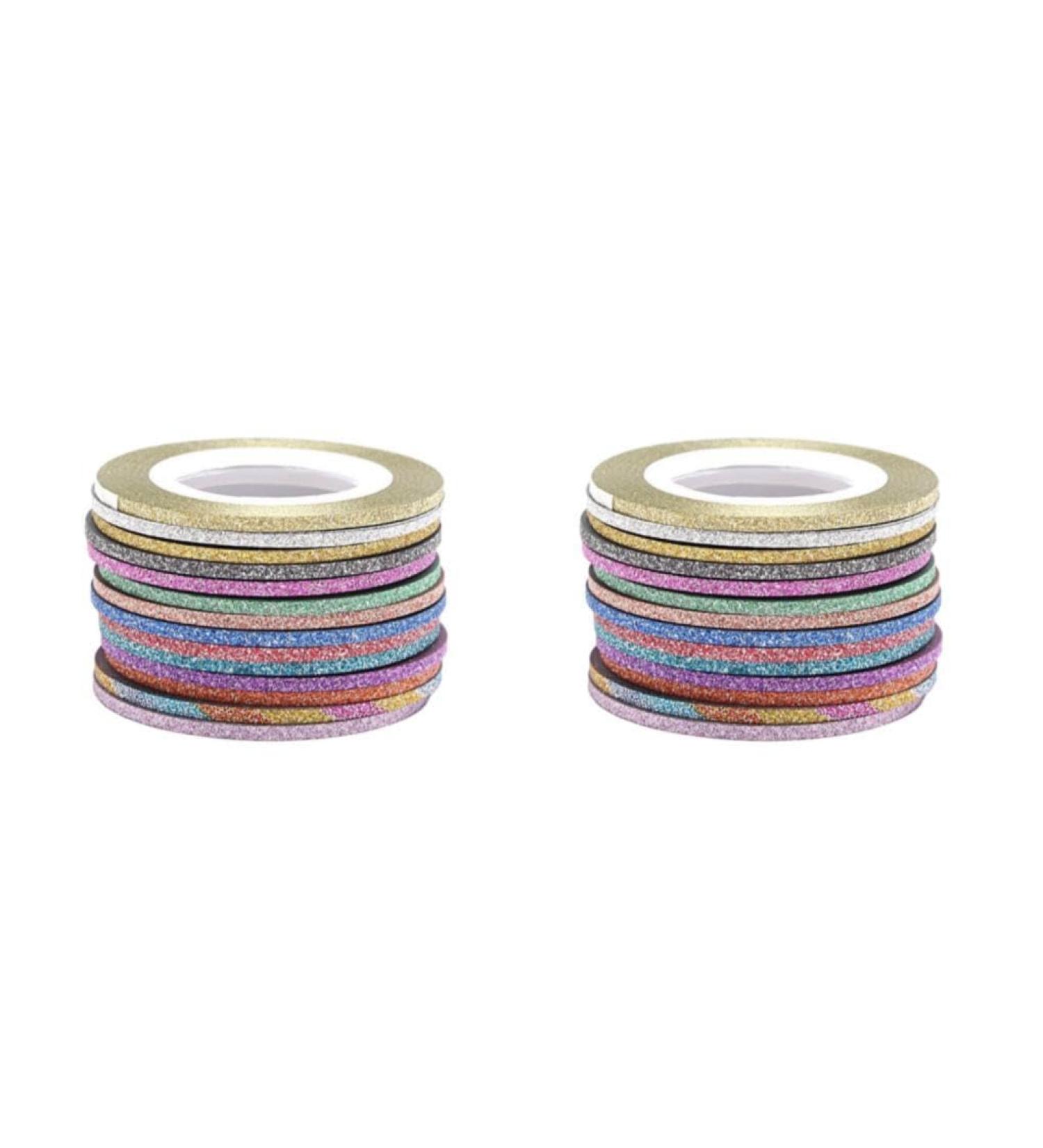 Lmoikesz 2 Set Multicolored Nail Art Striping Tape - Wide Application, Easy to Use - Fashionable Paper Gifts - Random Color 2MM - 2 Set - Buy Online on SooperMarket.com