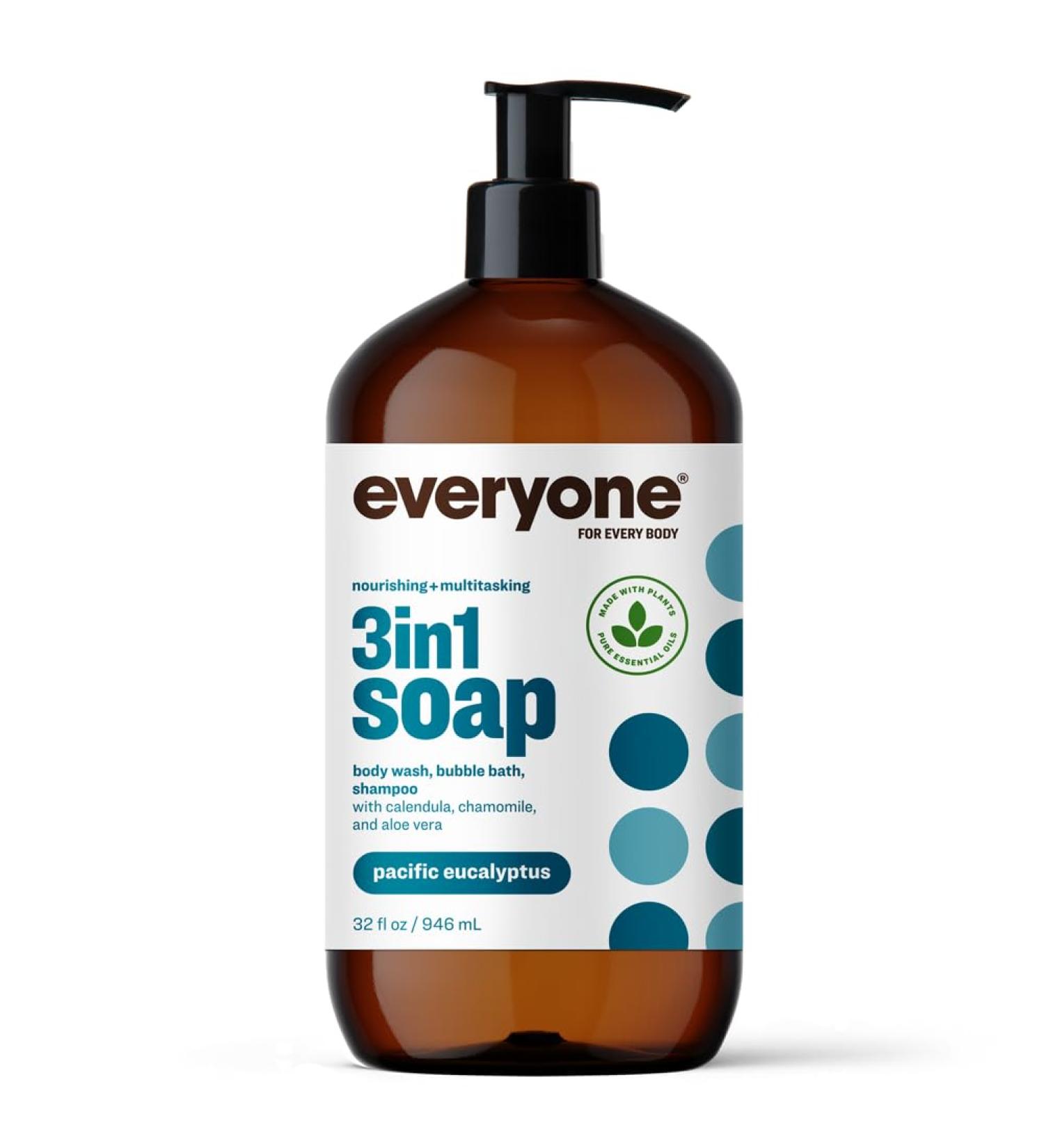 Everyone Pacific Eucalyptus 3-in-1 Soap - 32 oz | Natural Eco-Friendly Body Cleanser for All Skin Types | Shop Internationally - Buy Online on SooperMarket.com