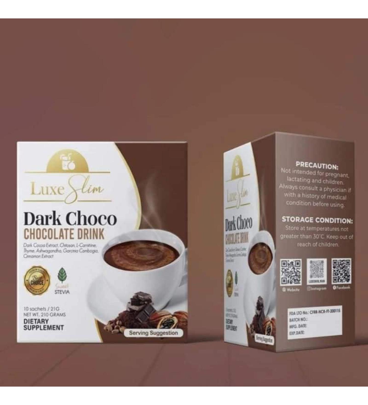 Luxe Slim Dark Choco Chocolate Drink 10 Sachets