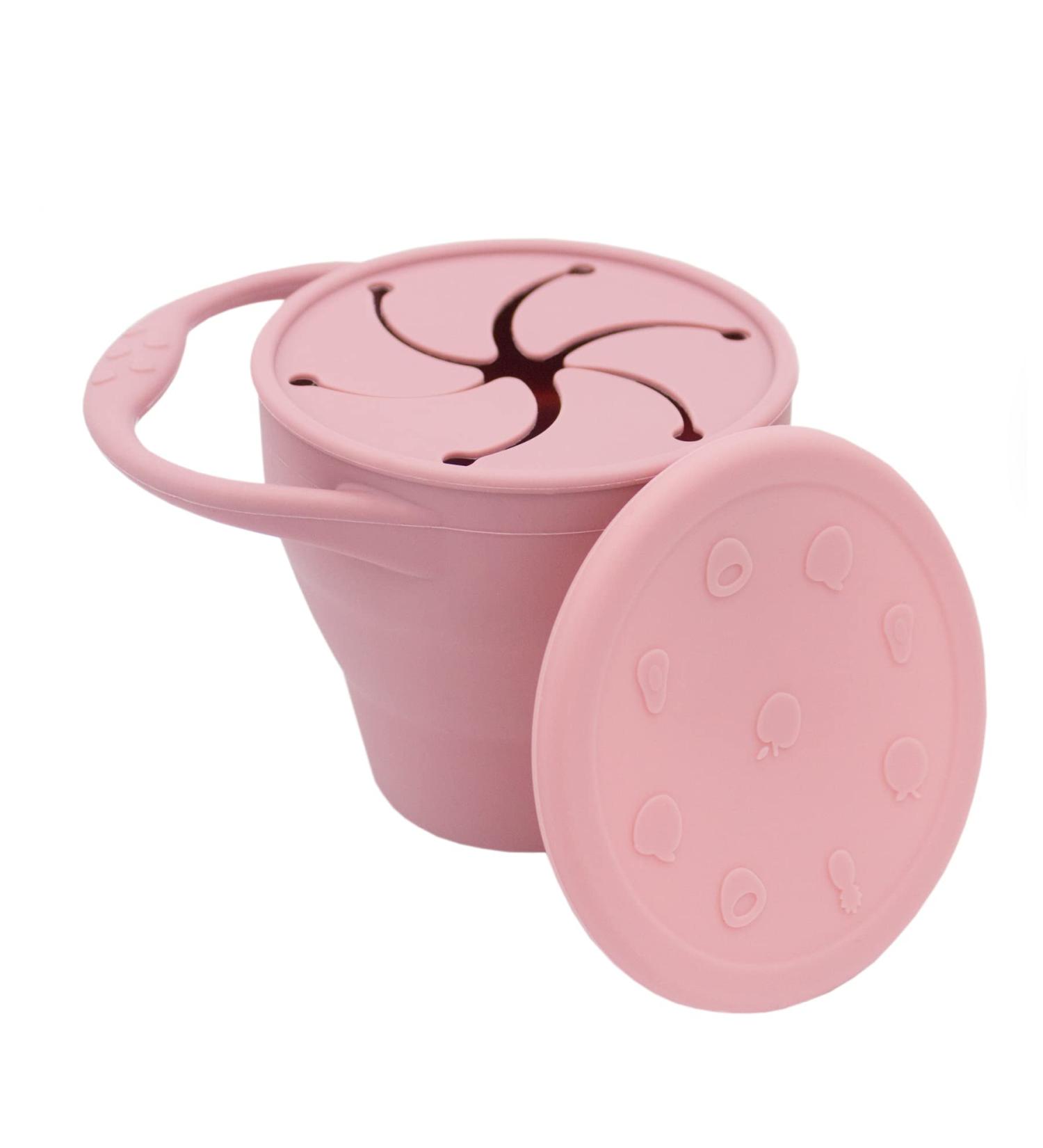 BapronBaby Silicone Collapsible Snack Cup (Blush) - 100% Food Grade Silicone - BPA Free - Dishwasher Safe - 6 Months - Buy Online on SooperMarket.com