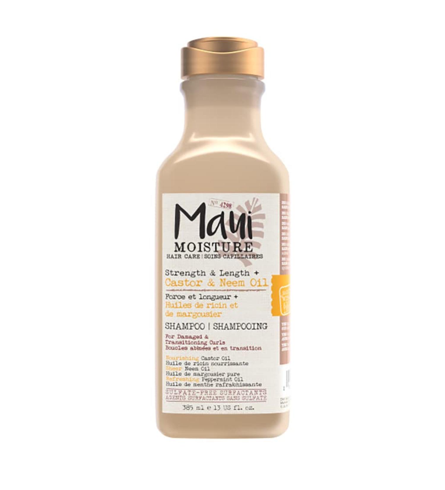 Maui Moisture Strength & Length + Castor & Neem Oil Shampoo Curly Hair Product for Dry Damaged Hair 13 Fl Oz - Buy Online on SooperMarket.com