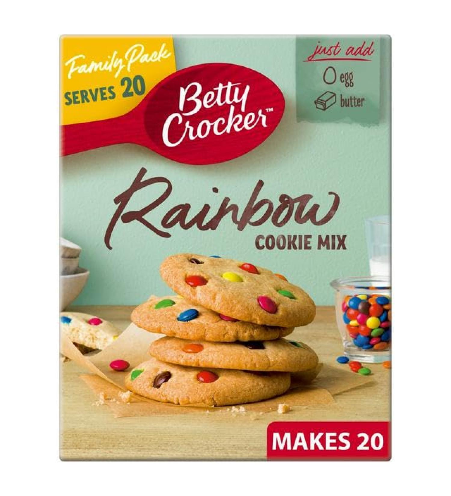 Betty Crocker | Rainbow Cookie 2X495G | Cookie mix with multicolour chocolate buttons | Suitable for Vegetarians - Buy Online on SooperMarket.com
