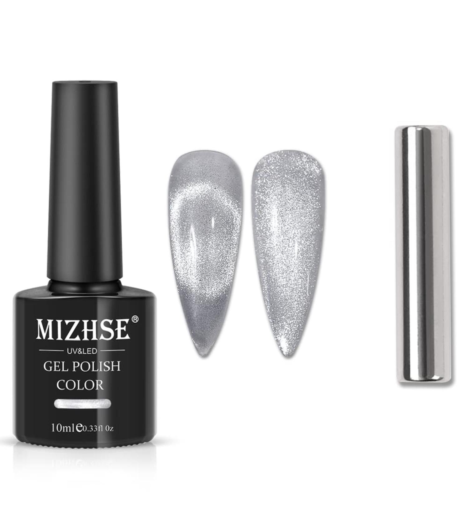 MIZHSE 10ml Universal Cat Eye Gel Nail Polish Silver Soak Off UV/LED Gel Smoothie Wide Nail Polish Gel Magnetic Gel Nail Polish with Magnet BSKMY005 - Buy Online on SooperMarket.com