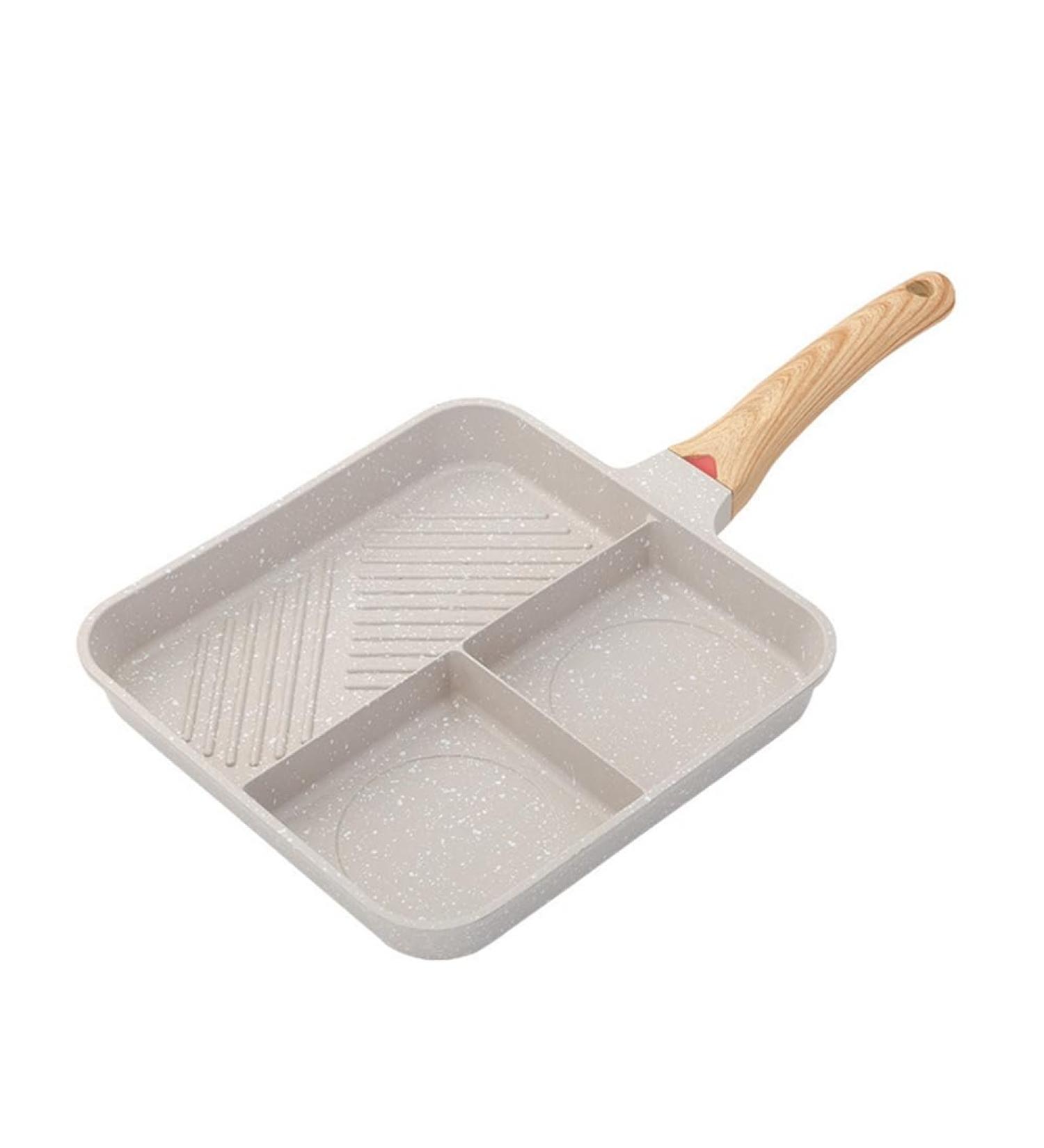Ctwezoikmt Frying Pan Aluminum Alloy 3-in-1 Steak Breakfast Fry Pan Cooking Pan Kitchen Utensils - Buy Online on SooperMarket.com