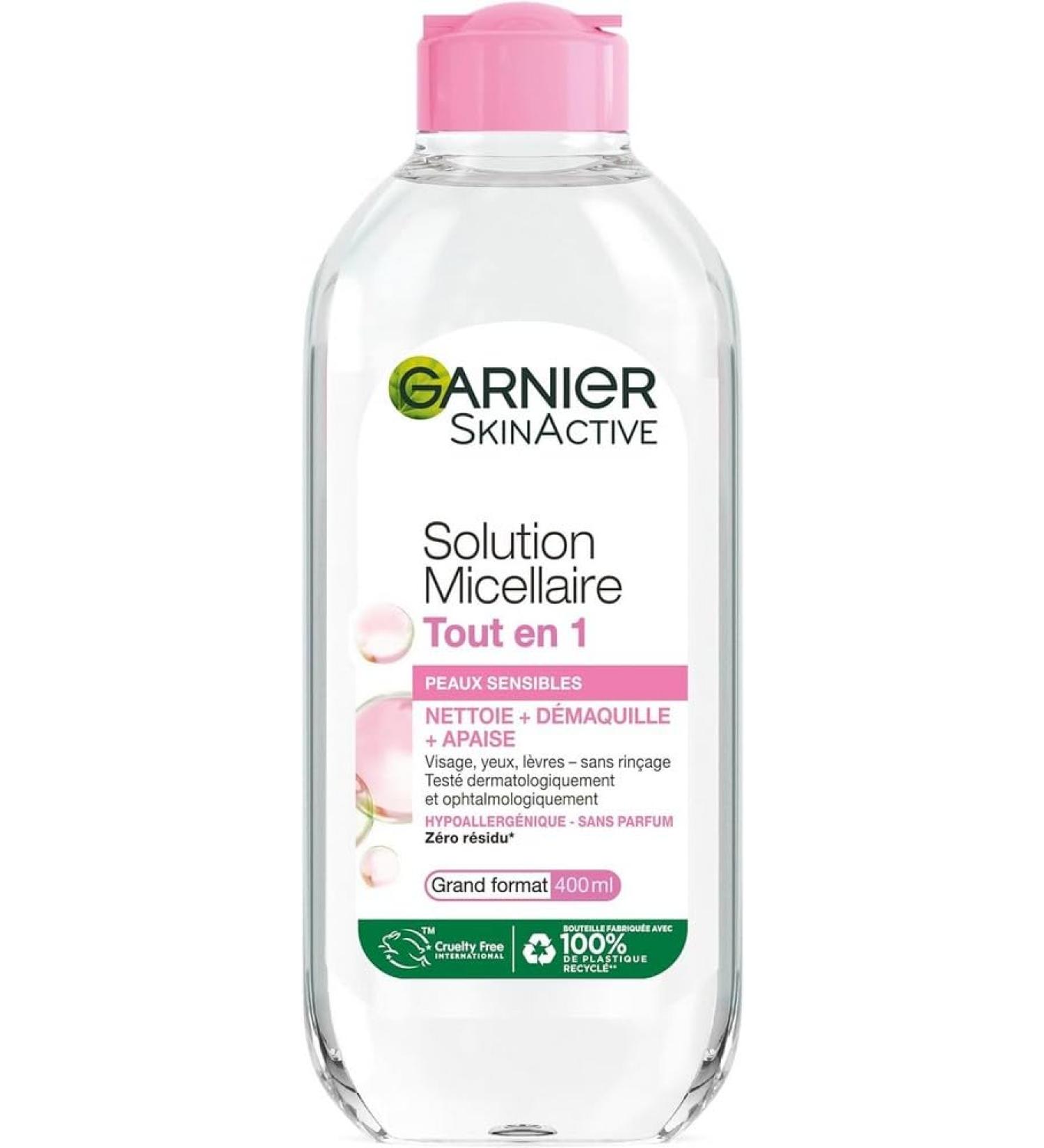 Garnier SkinActive Micellar Solution for Sensitive Skin - 400ml | All-in-One Cleansing Solution - International Shipping Available - Buy Online on SooperMarket.com