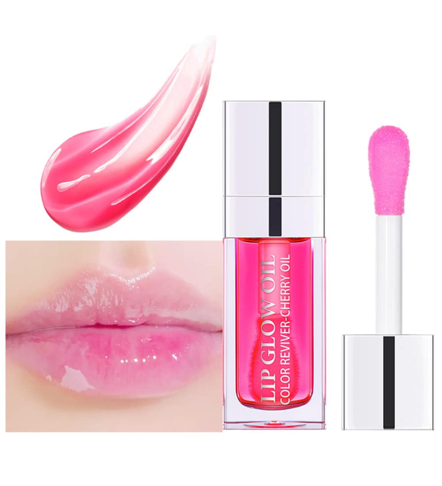GL-Turelifes Plumping Lip Gloss Oil | Hydrating & Tinted Balm | Transparent Lip Oil | Long-Lasting Nourishing Formula | Non-Sticky Glitter Shine | Primer Lip Tint (007Raspberry) - Buy Online on SooperMarket.com