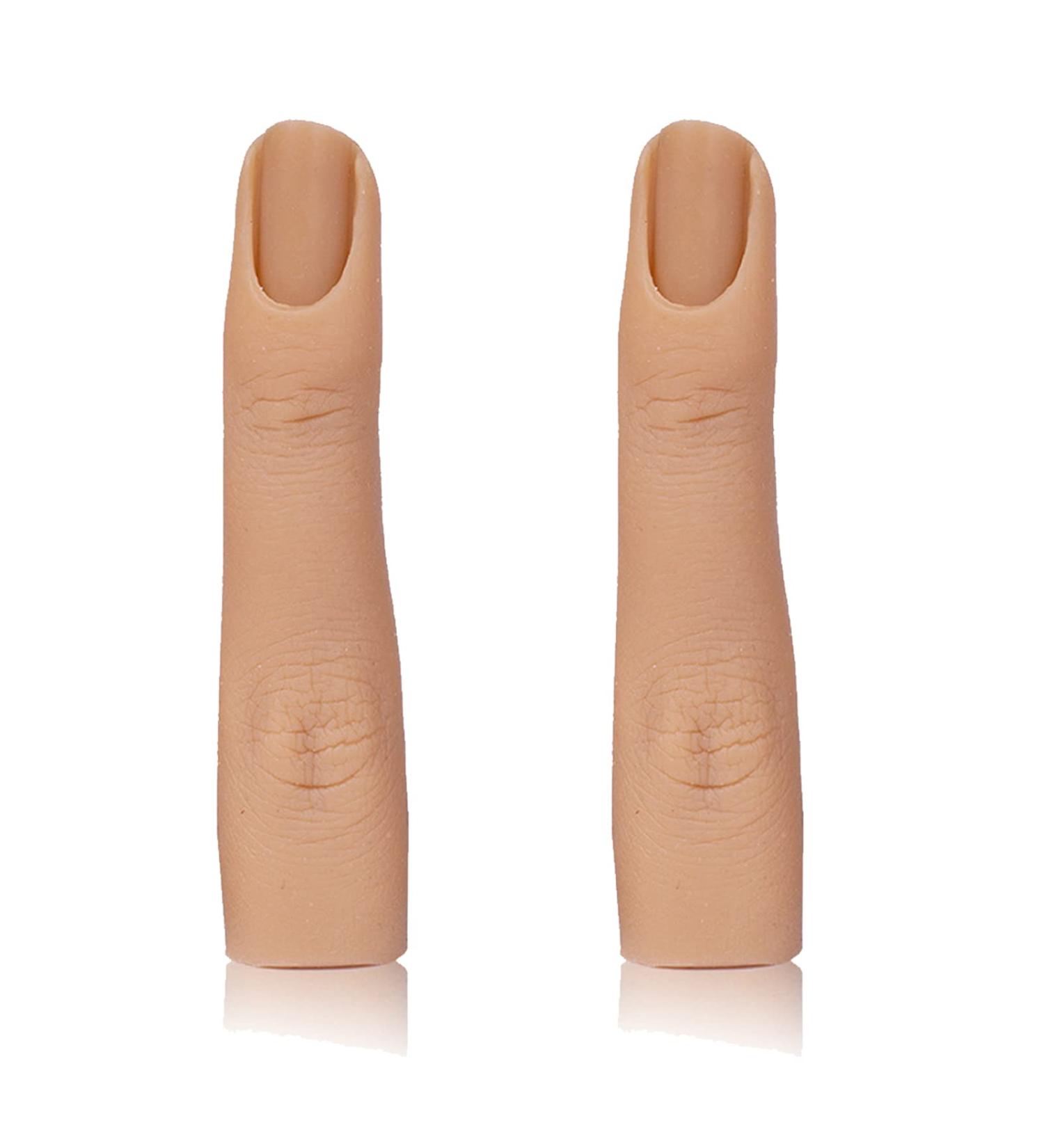 2Pcs Silicone Fake Nail Training Fingers for DIY Manicure and Nail Art Practice - Buy Online on SooperMarket.com