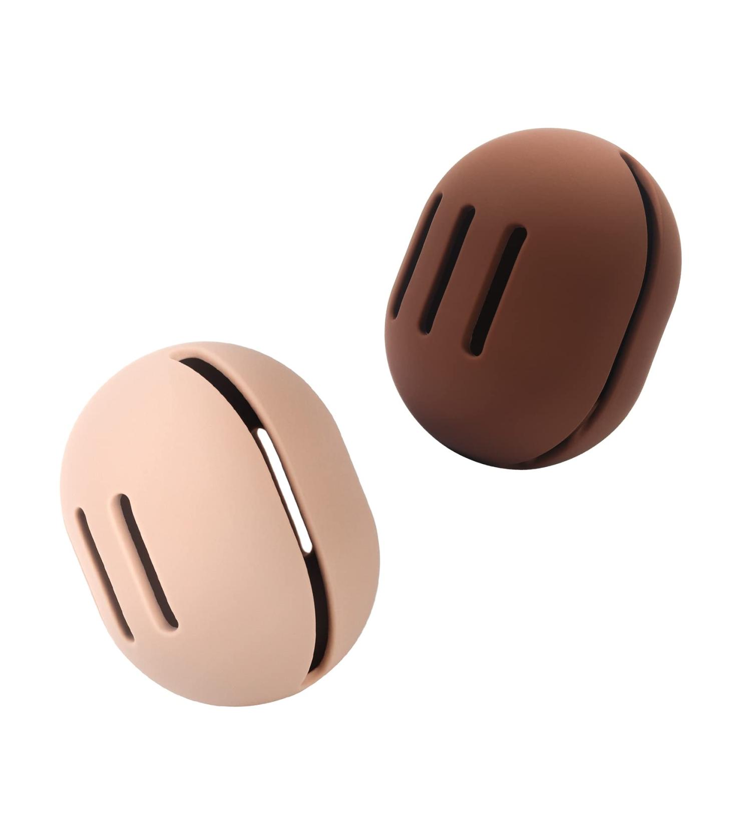 FERYES 2 PCS Makeup Sponge Holder - Silicone Beauty Blender Case for Travel | Khaki & Brown - Buy Online on SooperMarket.com