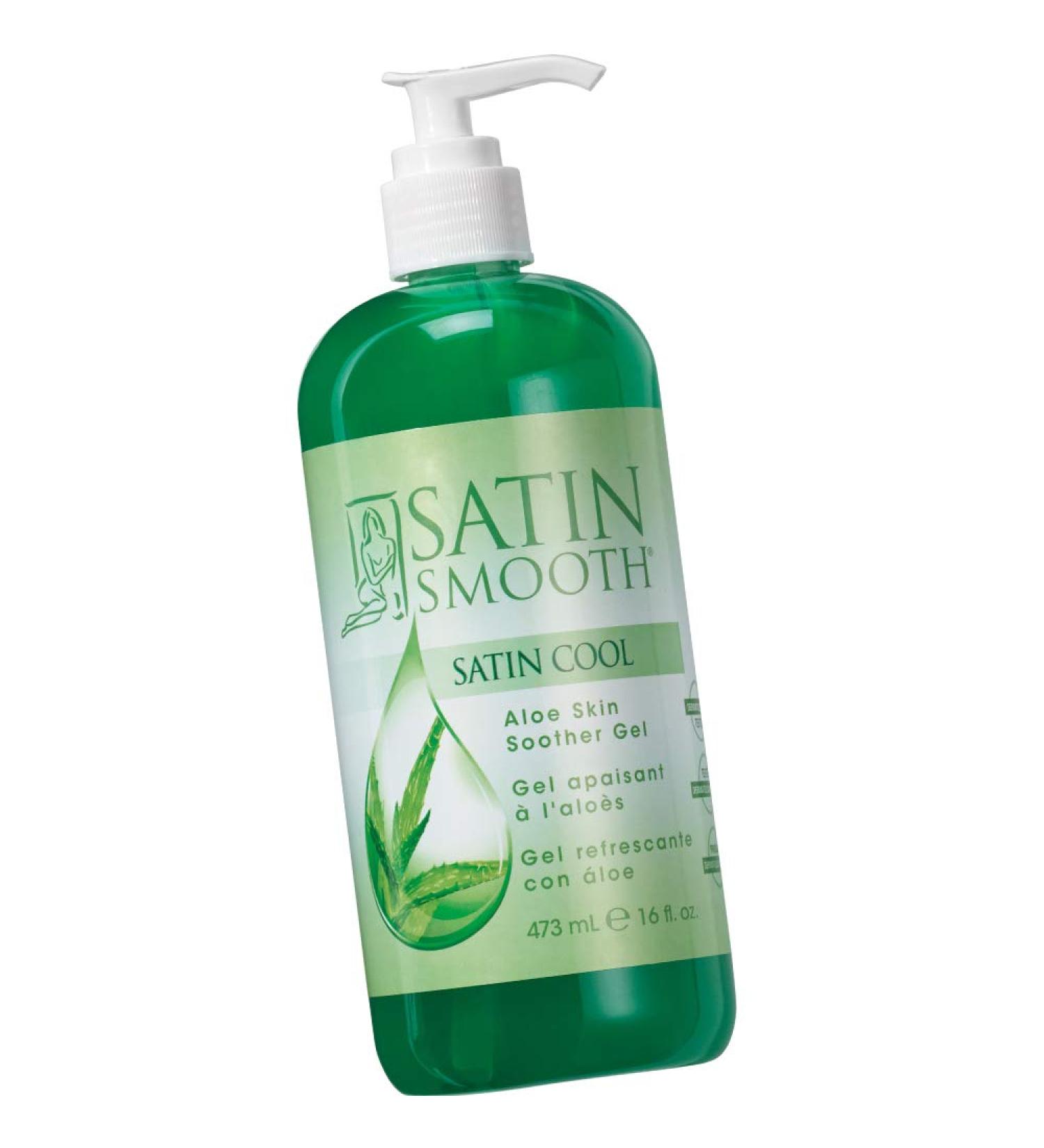 Satin Smooth Satin Cool Aloe Vera Skin Soother Gel 16 fl oz - Hydrating and Soothing Formula for Skin (Pack of 1) - Buy Online on SooperMarket.com