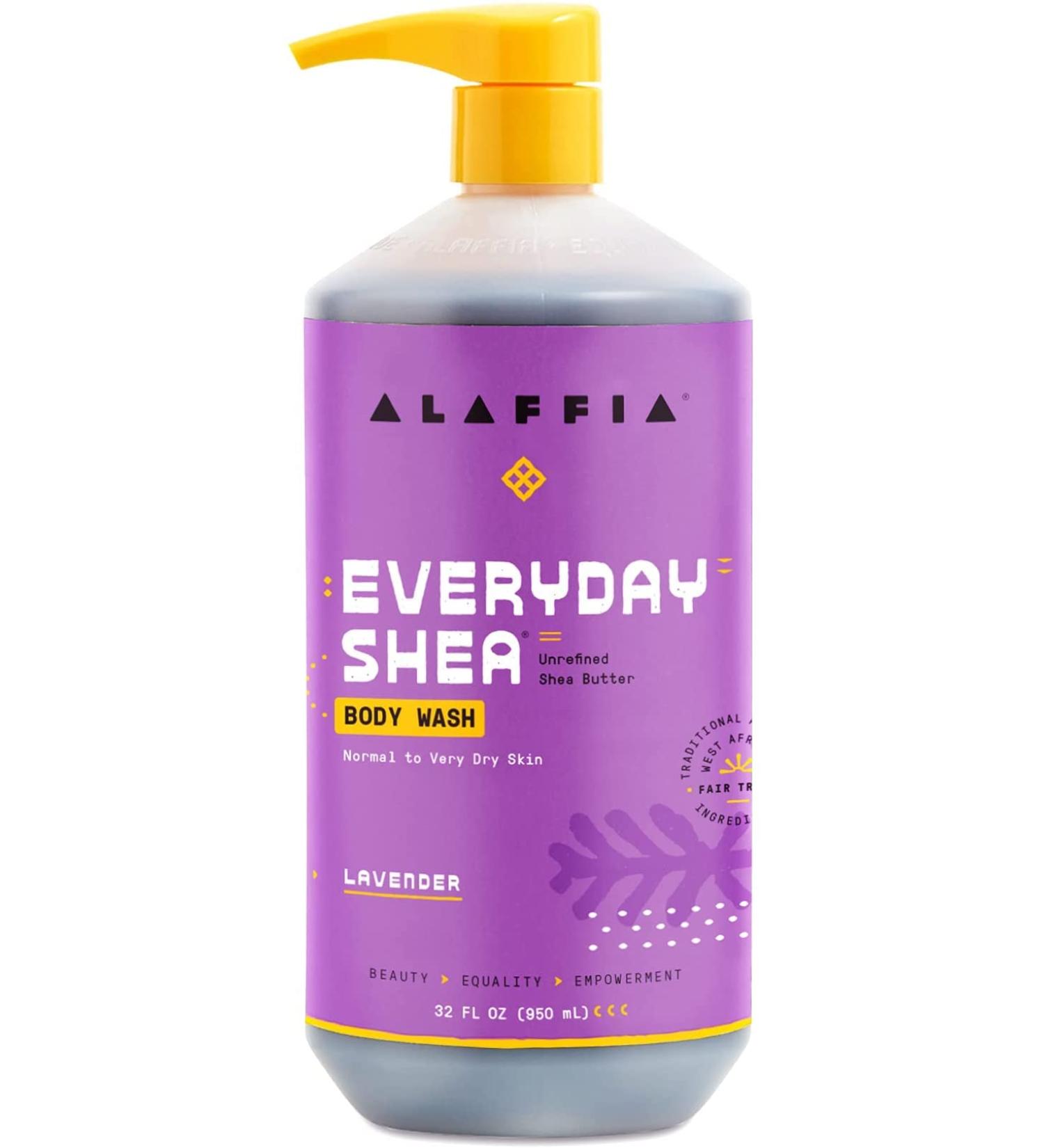 Alaffia Everyday Shea Body Wash - Lavender for Dry Skin, 32 fl oz (950 ml) - Buy Online on SooperMarket.com