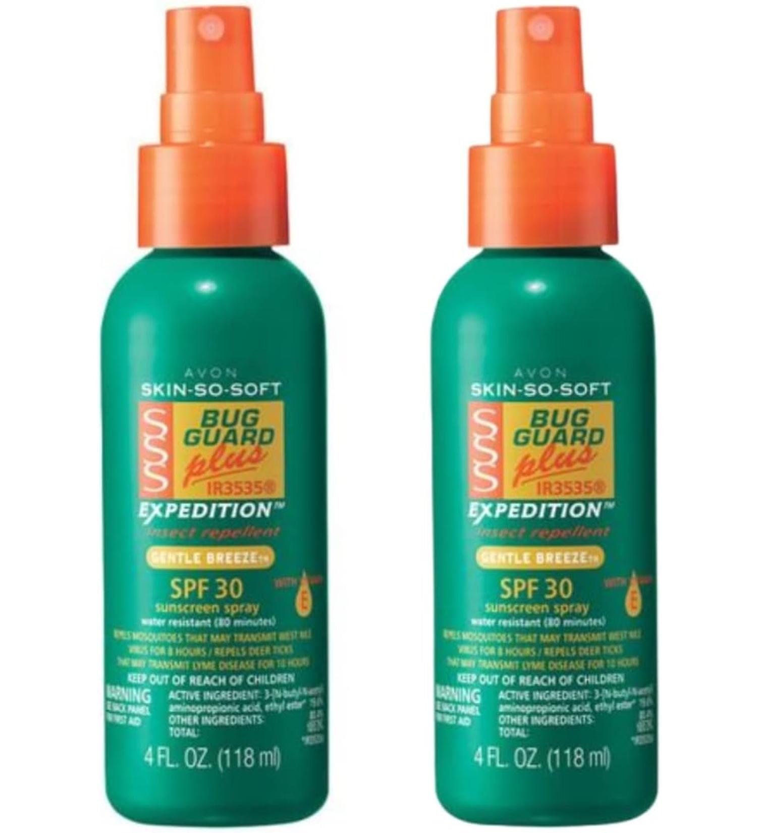 2 Bottles - Avon Skin so Soft Bug Guard Plus Expedition SPF 30 Pump Spray