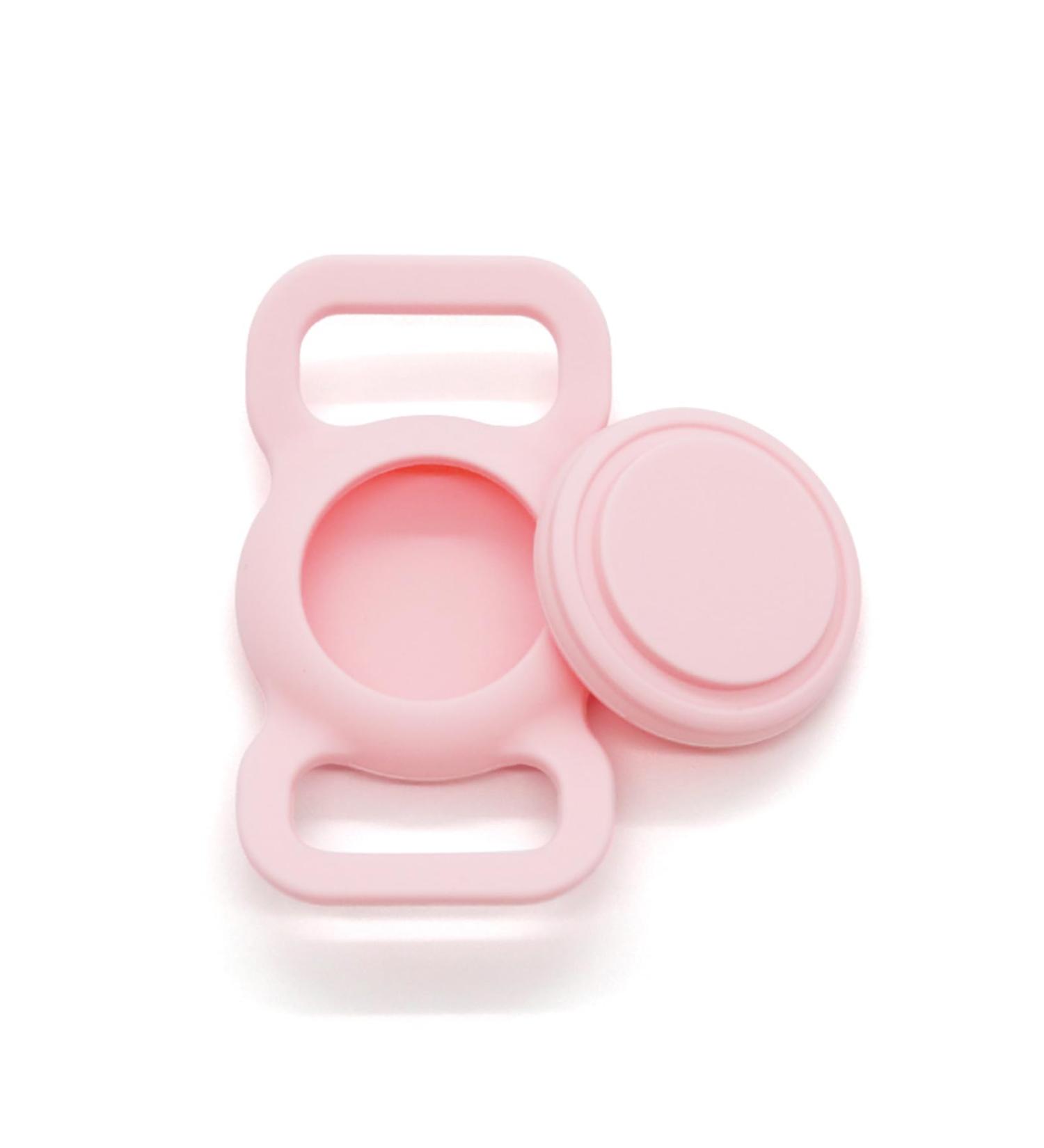 Airtag Dog Collar Holder | GPS Tracking Accessories for Pets | Anti-Lost Silicone Cover in Pink - Buy Online on SooperMarket.com