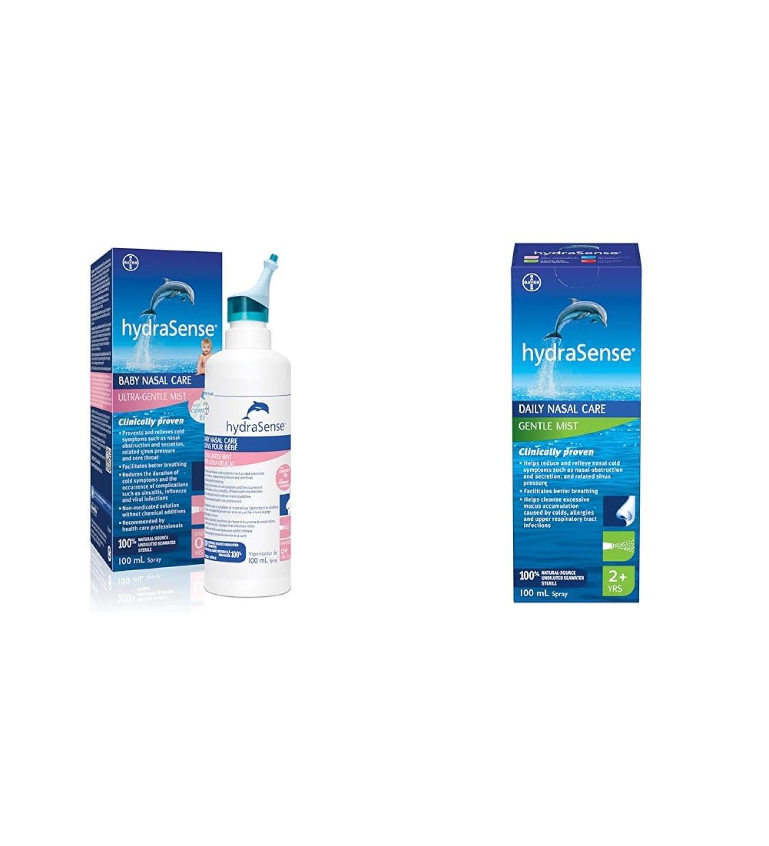 HydraSense Ultra-Gentle Mist Nasal Spray Baby Nasal Care & Gentle Mist Nasal Spray Daily Nasal Care 100% Natural Source Seawater Preservative-Free 100 mL - Buy Online on SooperMarket.com