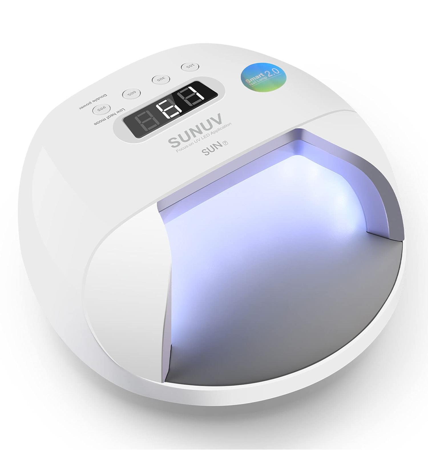 48W SUNUV UV Led Nail Lamp for Gel Nails | Double Power Design, 4 Timer Settings, LCD Display | Painless Curing, Over-Temperature Protection - SUN7 - Buy Online on SooperMarket.com
