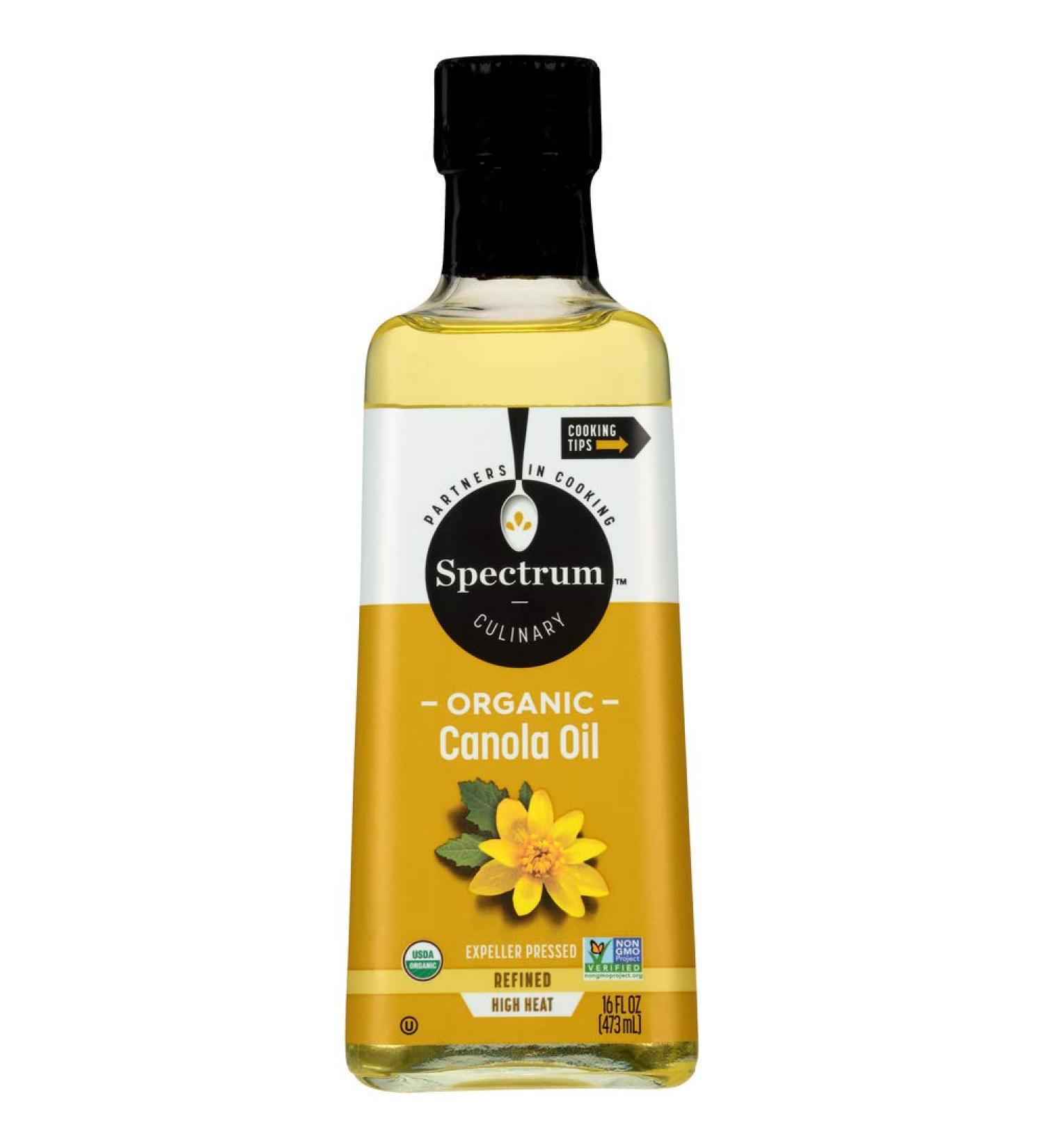Spectrum Culinary Organic Canola Oil 16 fl. oz. - Pure & Natural Cooking Oil - Buy Online on SooperMarket.com