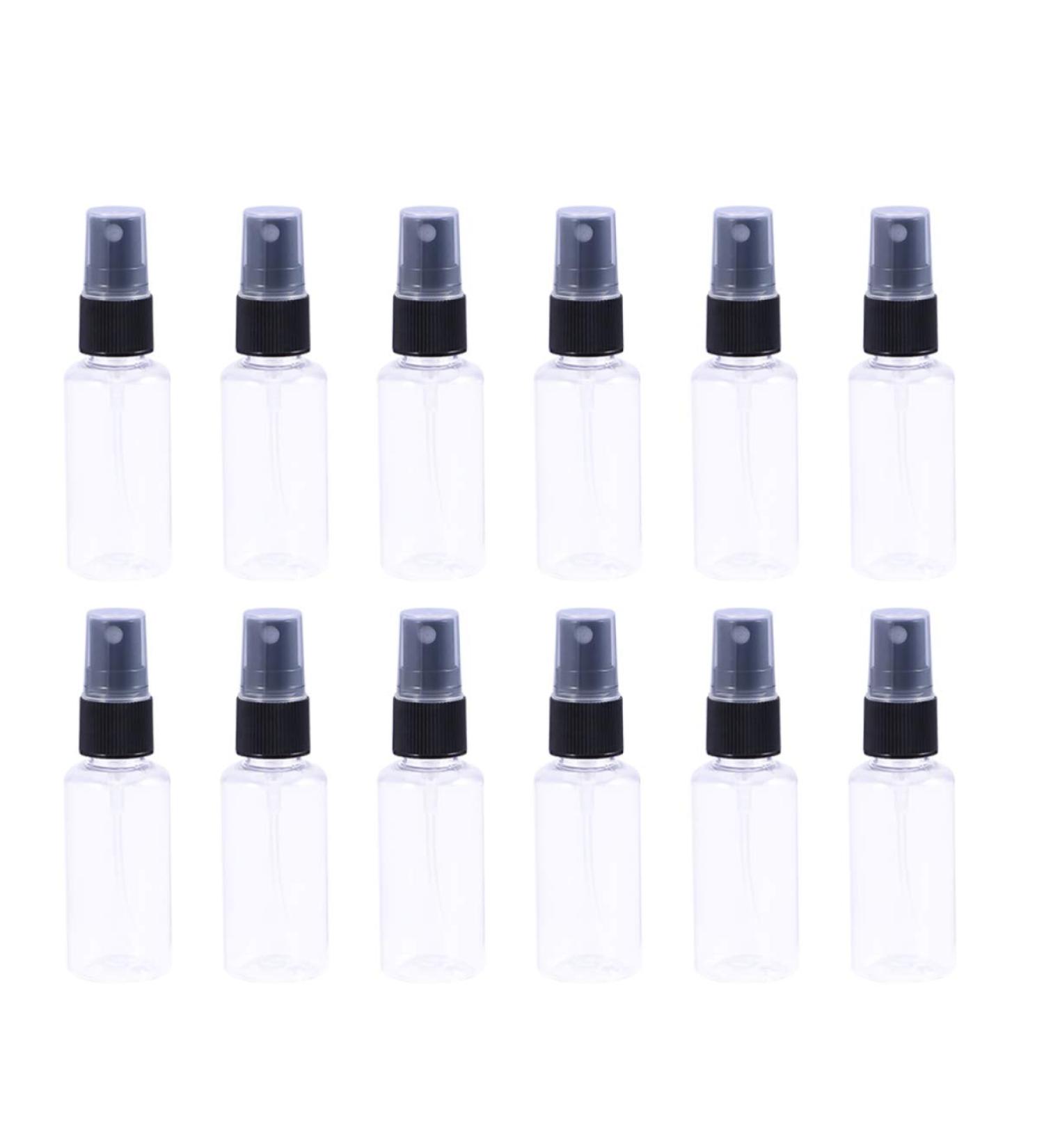 UEETEK 12pcs 30ml Portable Travel Spray Bottles Fine Mist Clear Plastic - Ideal for Travel & Toiletries - Buy Online on SooperMarket.com