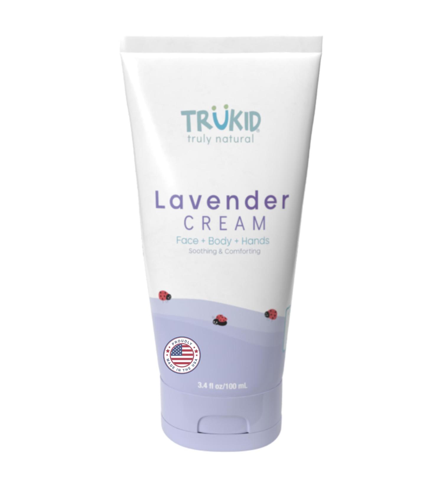 TruKid Lavender Skin Cream for Kids - Natural Hydrating Moisturizer with Shea Butter & Vitamin E - 3.4oz - Buy Online on SooperMarket.com