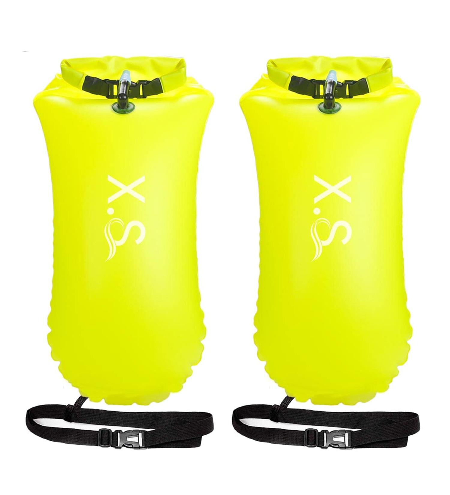 X.Store 2 Pack 20L Waterproof Swim Buoy with Storage - Bright Yellow | Swim Safety Float for Water Sports - Buy Online on SooperMarket.com