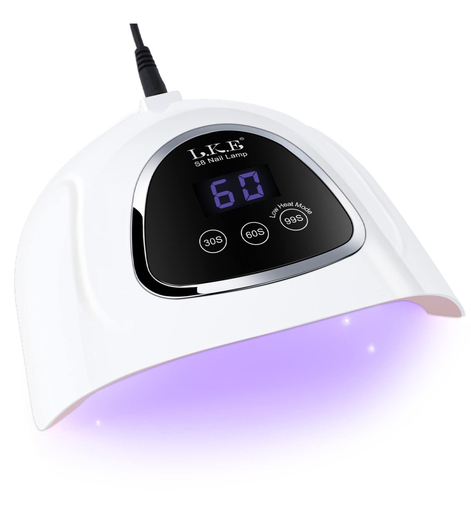 LKE 72W UV LED Nail Lamp with LCD Display | 3 Timer Settings | Gel Nail Polish Curing Dryer - Pink - Buy Online on SooperMarket.com
