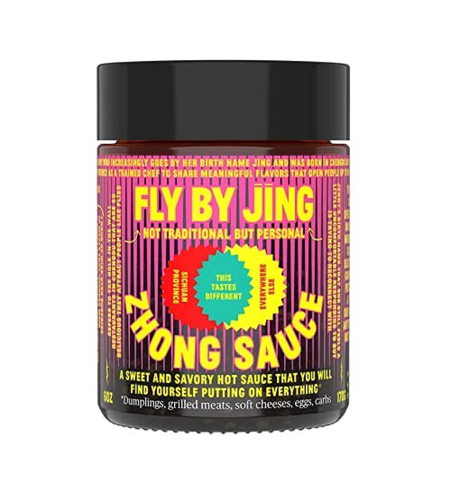 FLY BY JING Zhong Sauce - All-Natural Vegan Gluten-Free Sichuan Sauce (6 oz) - Sweet, Spicy, Umami, Aromatic Gourmet Gift for Hot Sauce Fans - Buy Online on SooperMarket.com