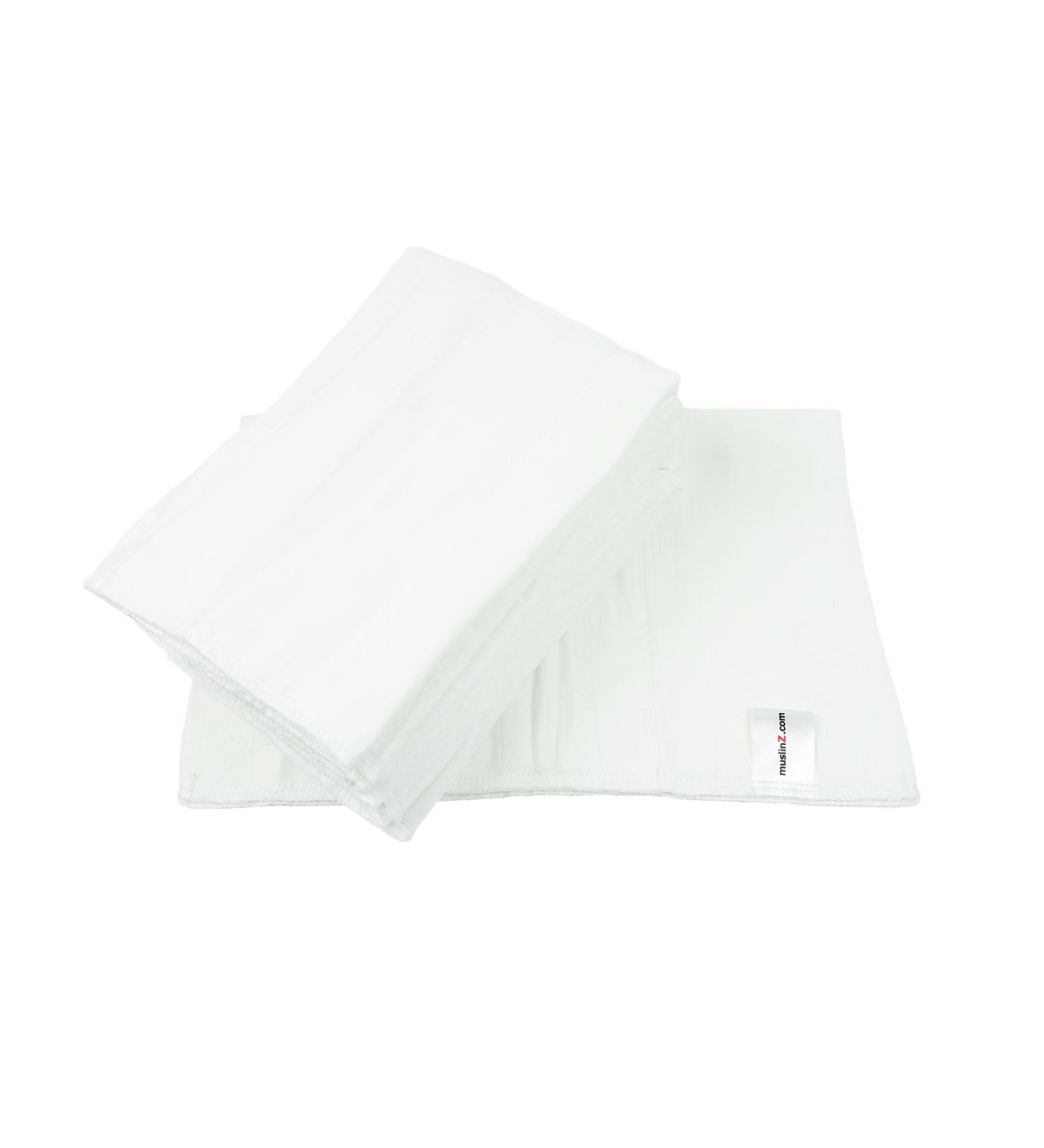 Buy MuslinZ Pack of 6 Size 1 Prefold Muslin Diapers White - Soft Absorbent & Eco-Friendly | International Shipping Available - Buy Online on SooperMarket.com