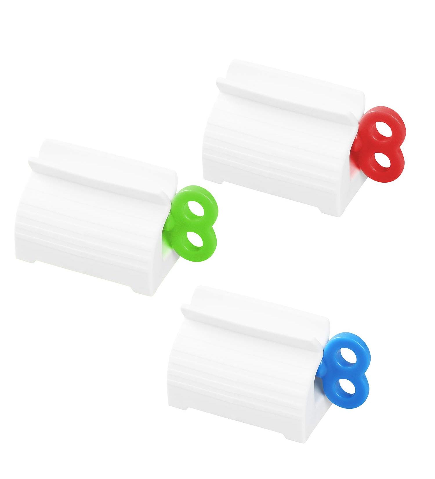 3 Pieces Rolling Tube Toothpaste Squeezer Toothpaste Seat Holder Stand Rotate Toothpaste Dispenser for Bathroom - Buy Online on SooperMarket.com