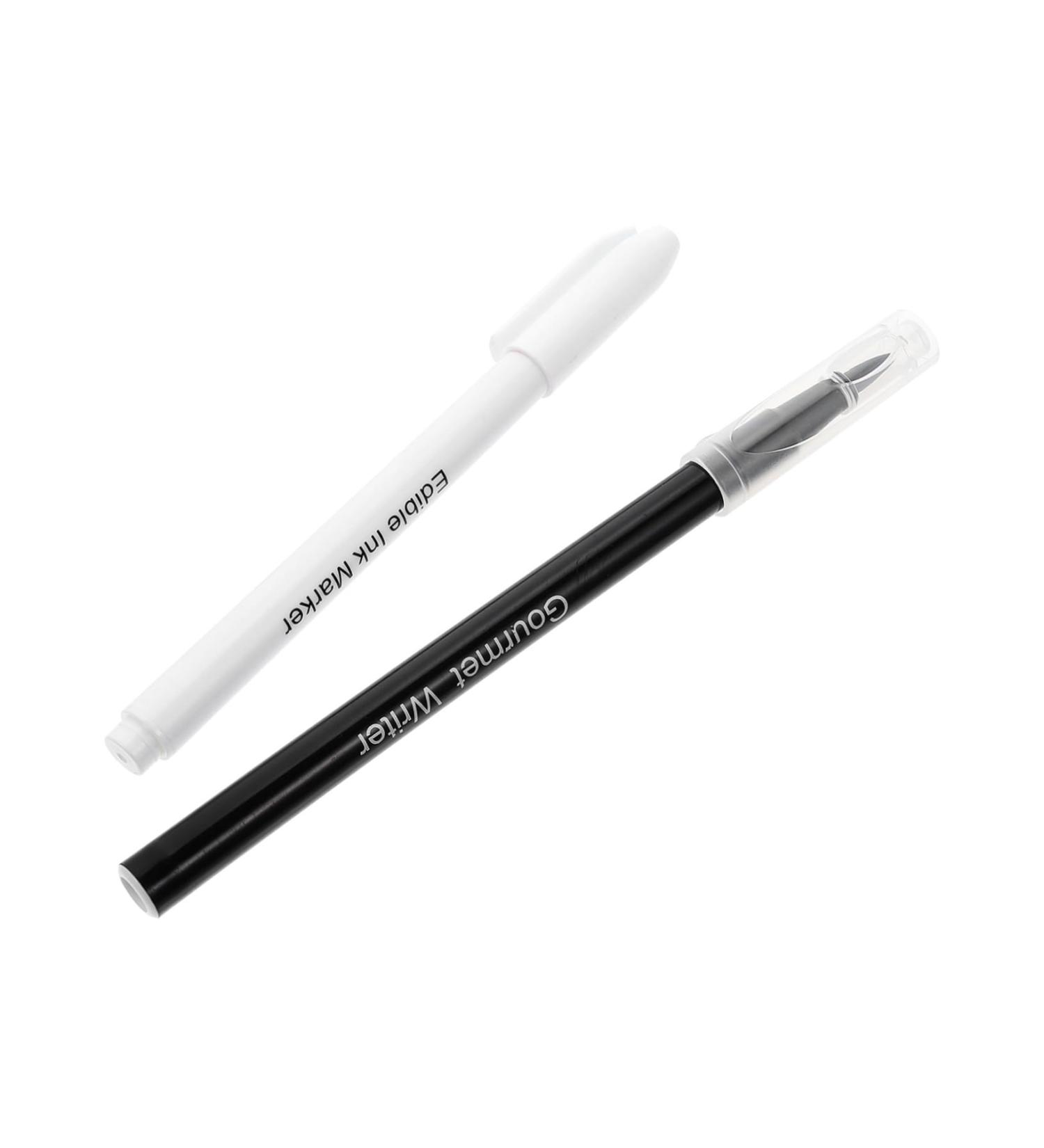 IMIKEYA 2pcs Can Be Food Coloring Pen Baking Pencil Edible Food Markers Black Pens Red Pencils Marking Pen White Edible Marker Coloured Icing Pens Cookie Biscuit Plastic Bicuspid 16.6X1X1CM Black White - Buy Online on SooperMarket.com