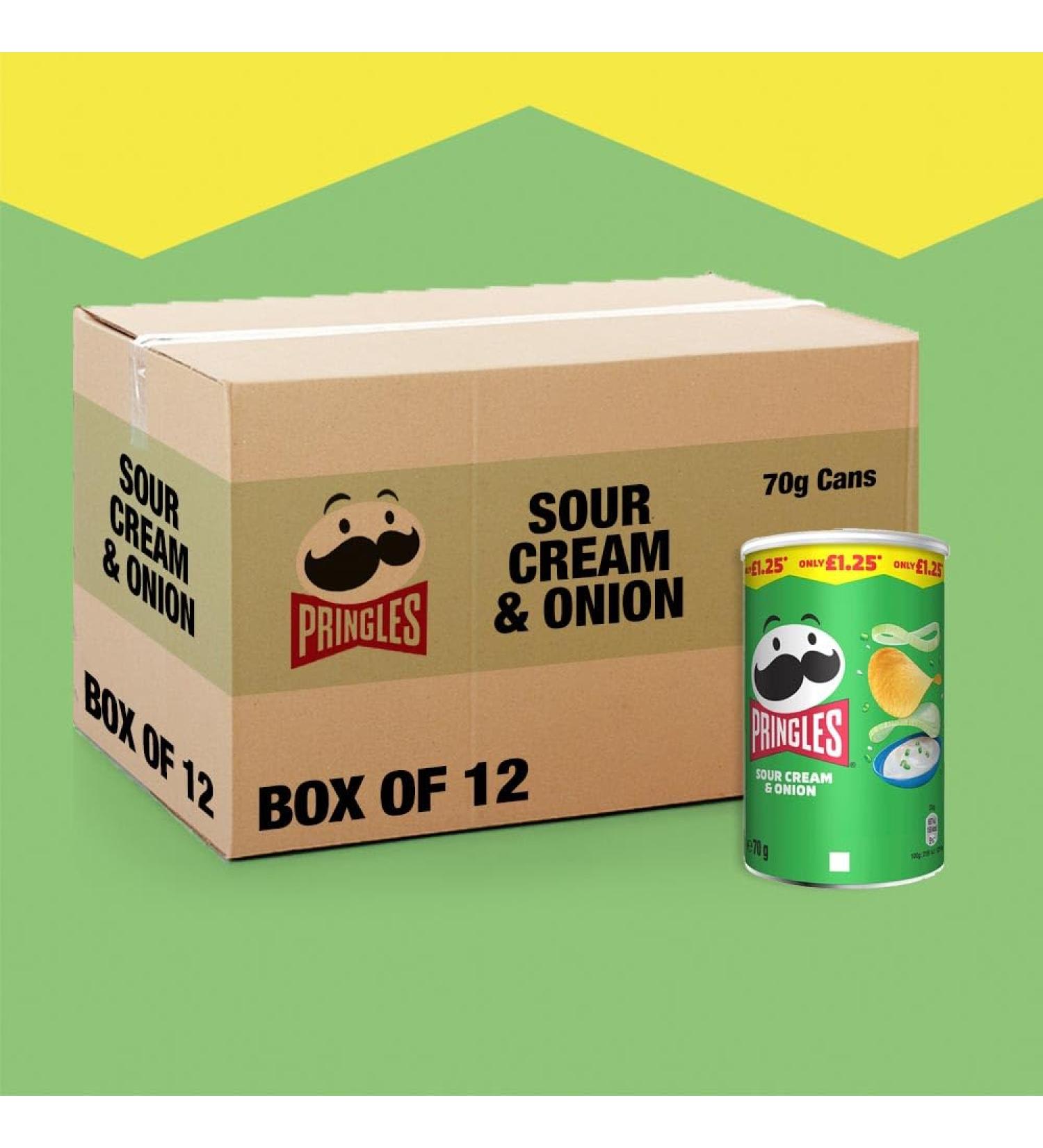 Pringles Sour Cream & Onion Case of 12x70g - Buy Online on SooperMarket.com