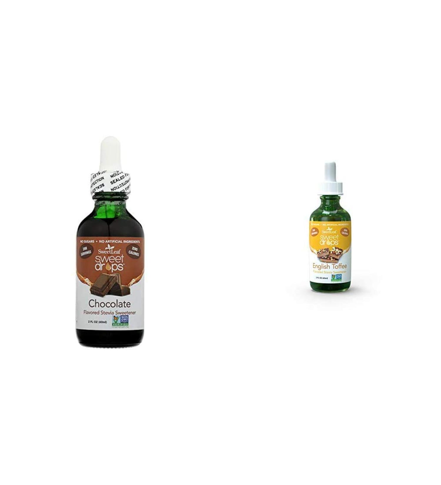 SWEETLEAF Liquid Stevia Sweetener Chocolate & English Toffee 2oz Combo Pack - Buy Online on SooperMarket.com