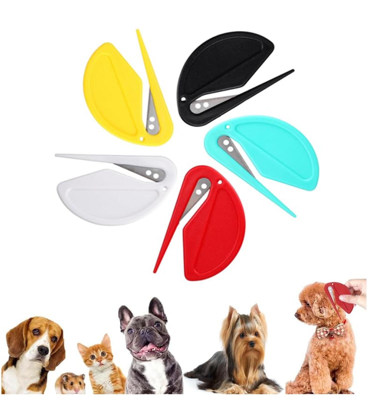 Pet Knotting Comb 5Pcs Letter Opener Wrapping Paper Cutter Sliding Cutter for Pet Open Knot Comb for Cat & Dogs Pet Dematting Comb Hair Knot Remover (5PCS) - Buy Online on SooperMarket.com