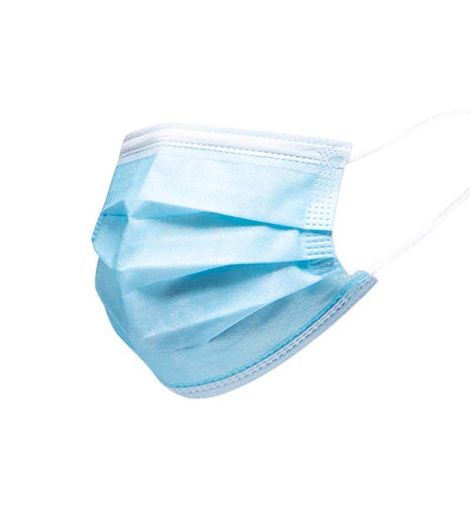 BigBig Home 100 Pieces Soft Disposable Face Masks - 3-Layer Dustproof Protective Masks with Ear Loops - Blue - Buy Online on SooperMarket.com
