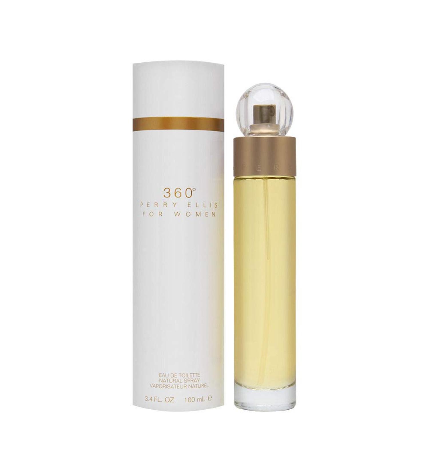 360 Degrees by Perry Ellis for Women 3.4 oz Eau de Toilette Spray Lavender Vanilla 3.4 Fl Oz (Pack of 1)