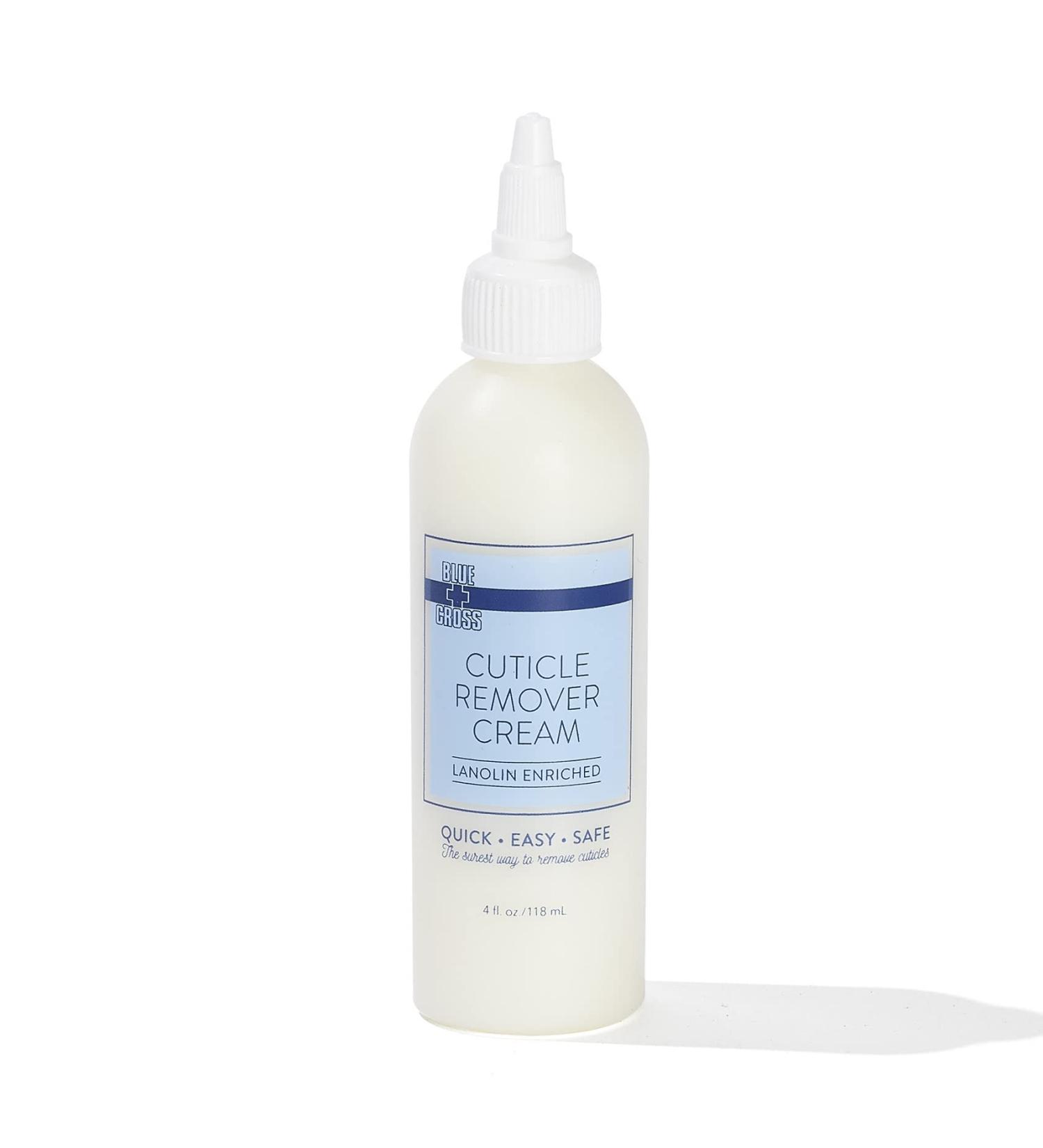 Blue Cross Hydrating, Moisturizing, Strengthening Cuticle Remover Cream with Lanolin for Brittle Nails, Hang Nails + Dry Cuticles, Made in USA, 4 ounce 4 Fl Oz (Pack of 1)