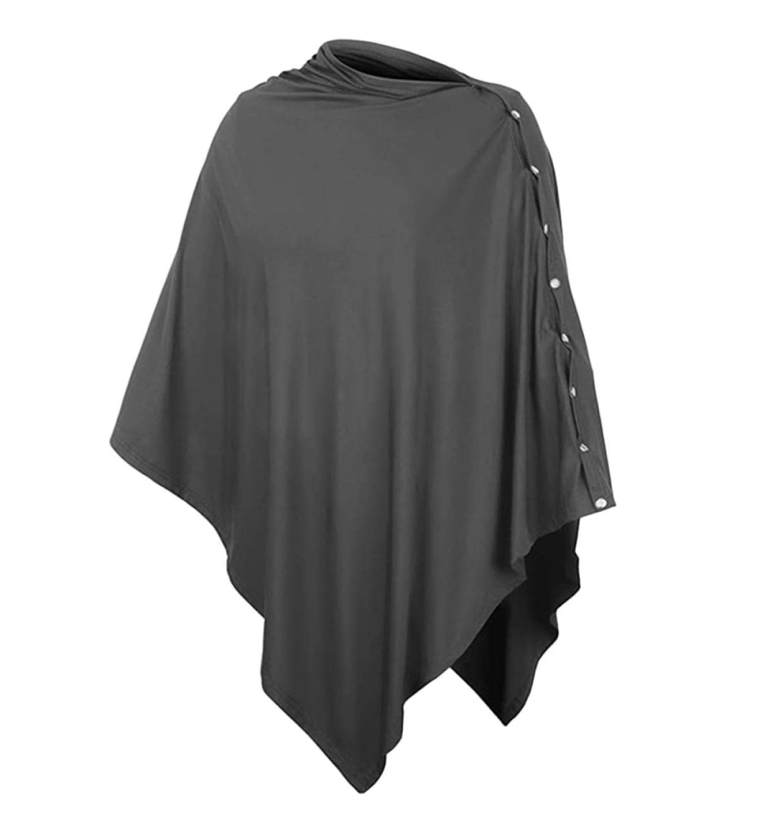 Dark Grey Nursing Cover & Poncho | Soft Cotton & Polyester Nursing Apron & Blanket for Babies | 70x85cm Ideal for Breastfeeding - Buy Online on SooperMarket.com