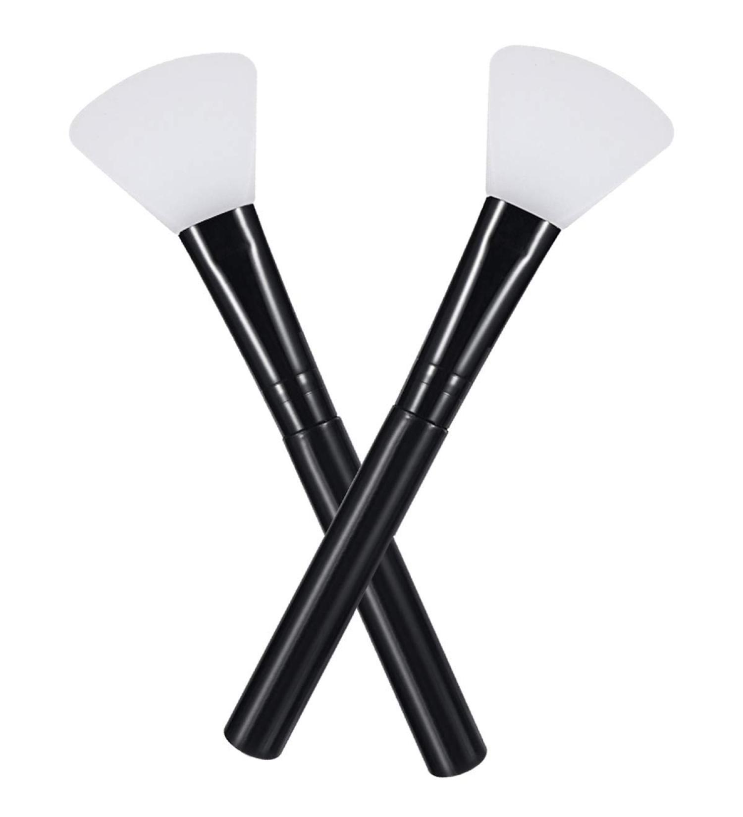 Silicone Face Mask Brush 2PCS Set - Flexible Facial Mud Applicator Tools for Moisturizers - Wood Handle, Ideal for Clay and Charcoal Masks - Buy Online on SooperMarket.com