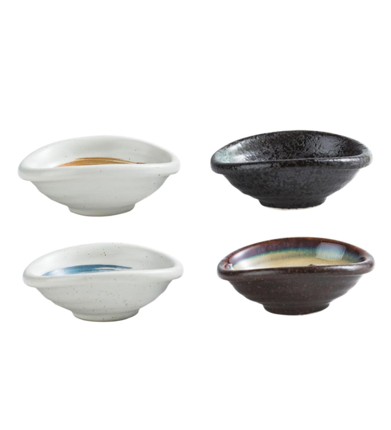 Zerodeko 4pcs Ceramic Side Dish Sauce Plate Condiment Dish Soy Sauce Small Saucer Dipping Bowl Fruit Salad Bowls Japanese Snack Fruit Snack Ice Food Container Household Ceramics Pickles - Buy Online on SooperMarket.com