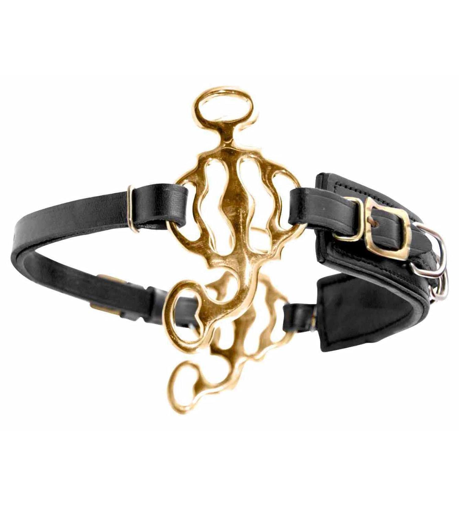 AMKA Hackamore Baroque 3-Ring - Black Leather Noseband | International Shipping Available - Buy Online on SooperMarket.com