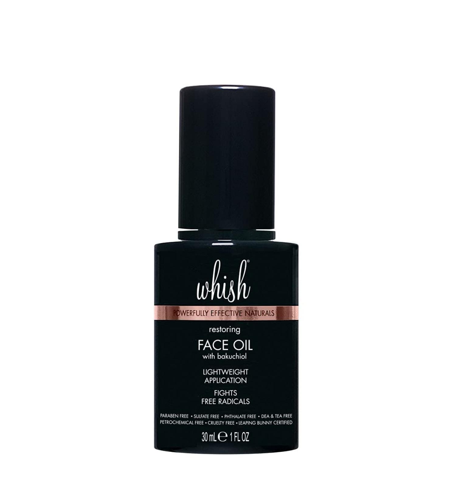 Whish Face Oil with Bakuchiol - Natural Anti-Aging Moisturizer for All Skin Types - Unscented Body & Face Oil - Ideal for Men & Women - 1 oz - Buy Online on SooperMarket.com