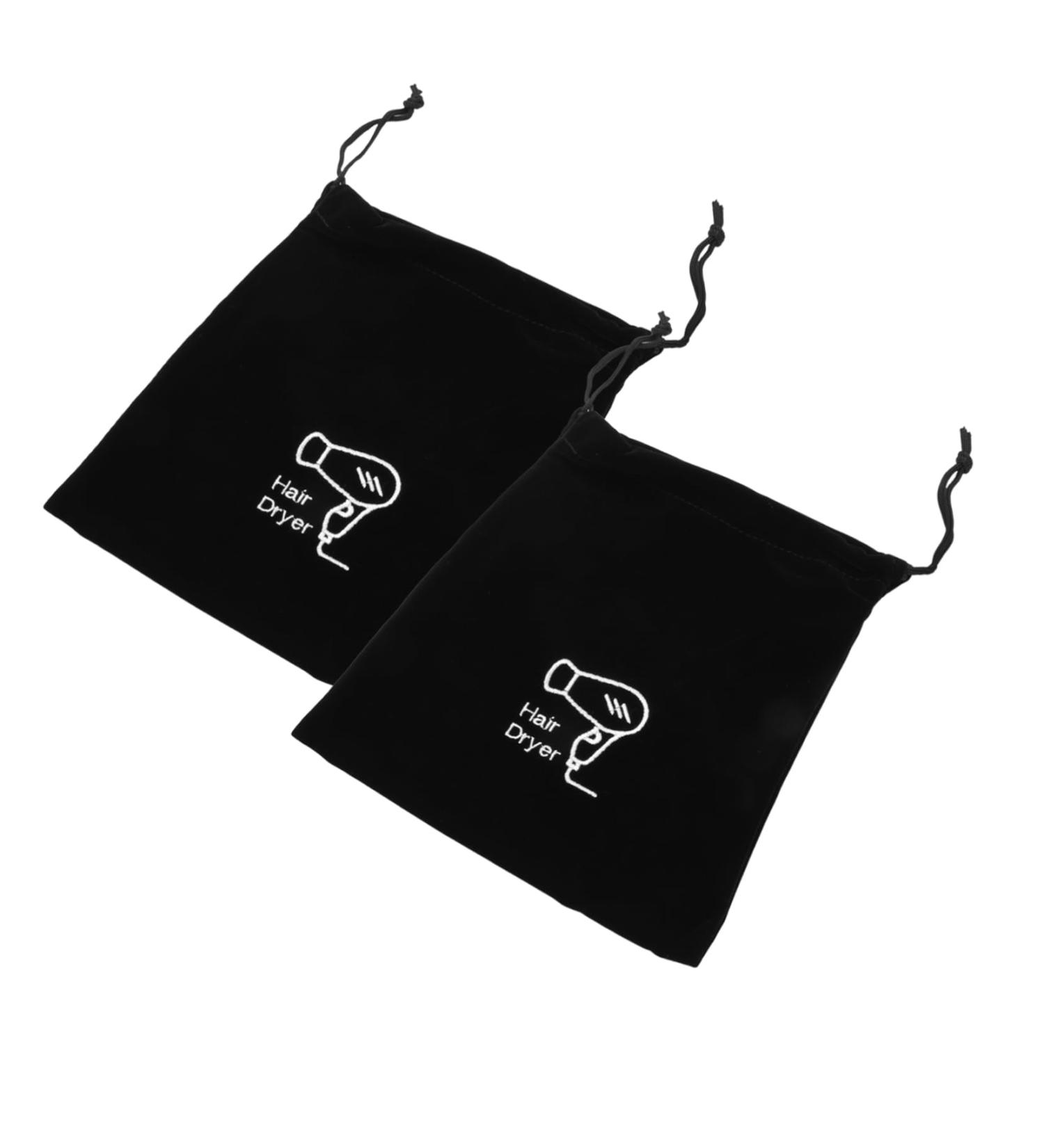 BELLIFFY 2pcs Storage Bag Styling Tool Organizer Empty Matte Lip Tubes Hair Dryer Supplies Velvet Black - Buy Online on SooperMarket.com