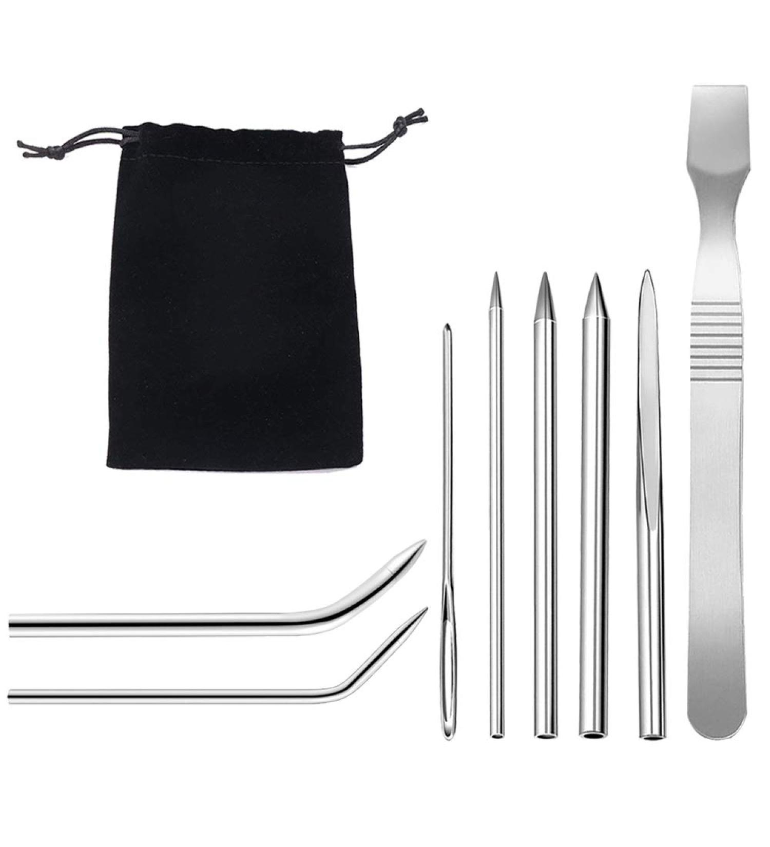 Sonku 8 Pack Paracord FID Lacing Needles Set with Smoothing Tool - Stainless Steel Stitching Set for Paracord Bracelet, Leather Weaving - 8 Sizes - Silver - Buy Online on SooperMarket.com