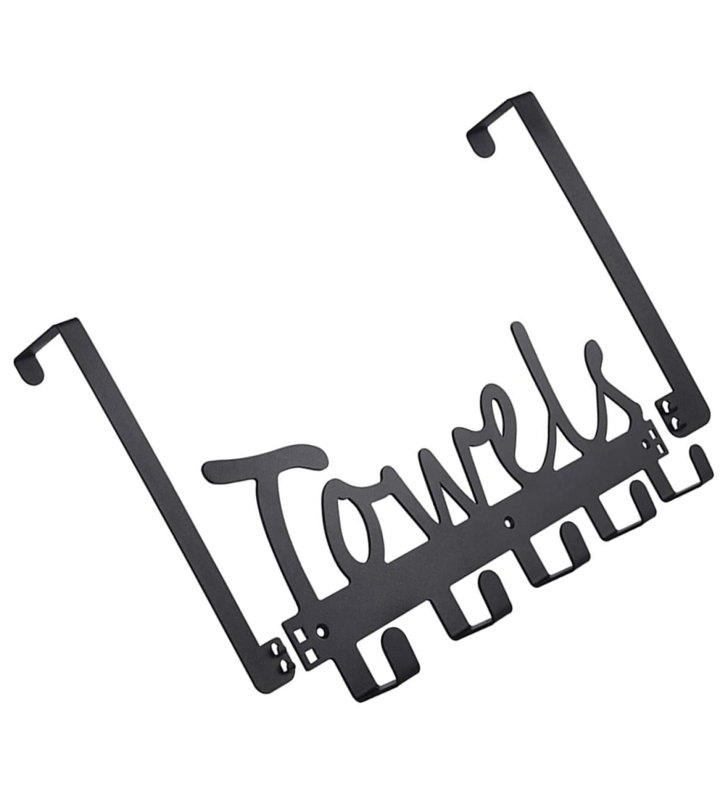 WOONEKY Nail- Coat Hook Wall Hooks for Coats Over Door Towel Rack Cabinet Hanger Towel Hook Black Metal - Buy Online on SooperMarket.com