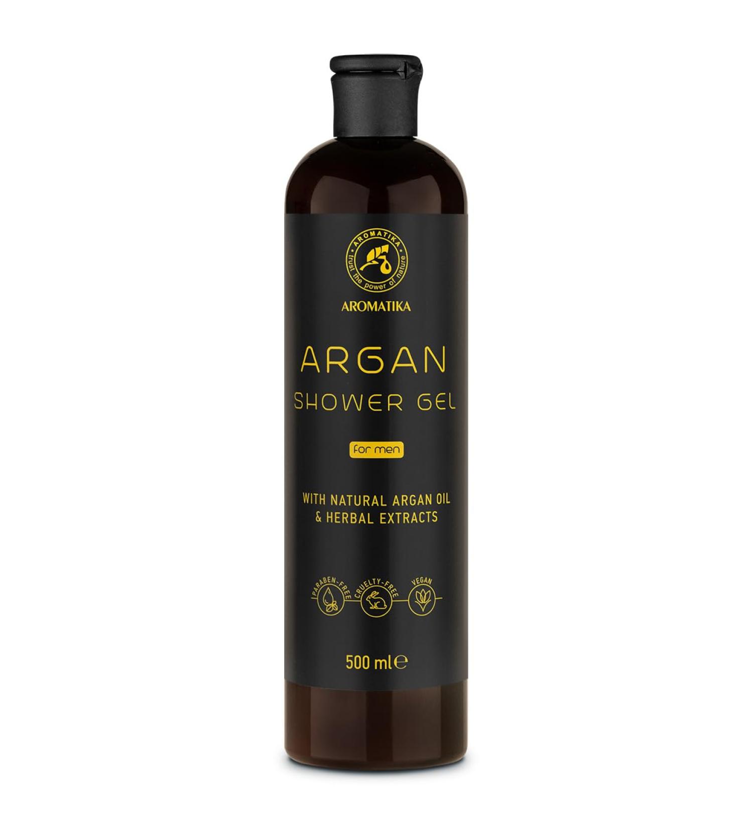 Argan Shower Gel for Men 500 ml - Shower Gel with Argan Oil and Herbal Extracts - Body Care - Cleansing and Care - Fresh Fragrance - Masculine Aroma - Body Wash for Him - Shower Gel - Buy Online on SooperMarket.com