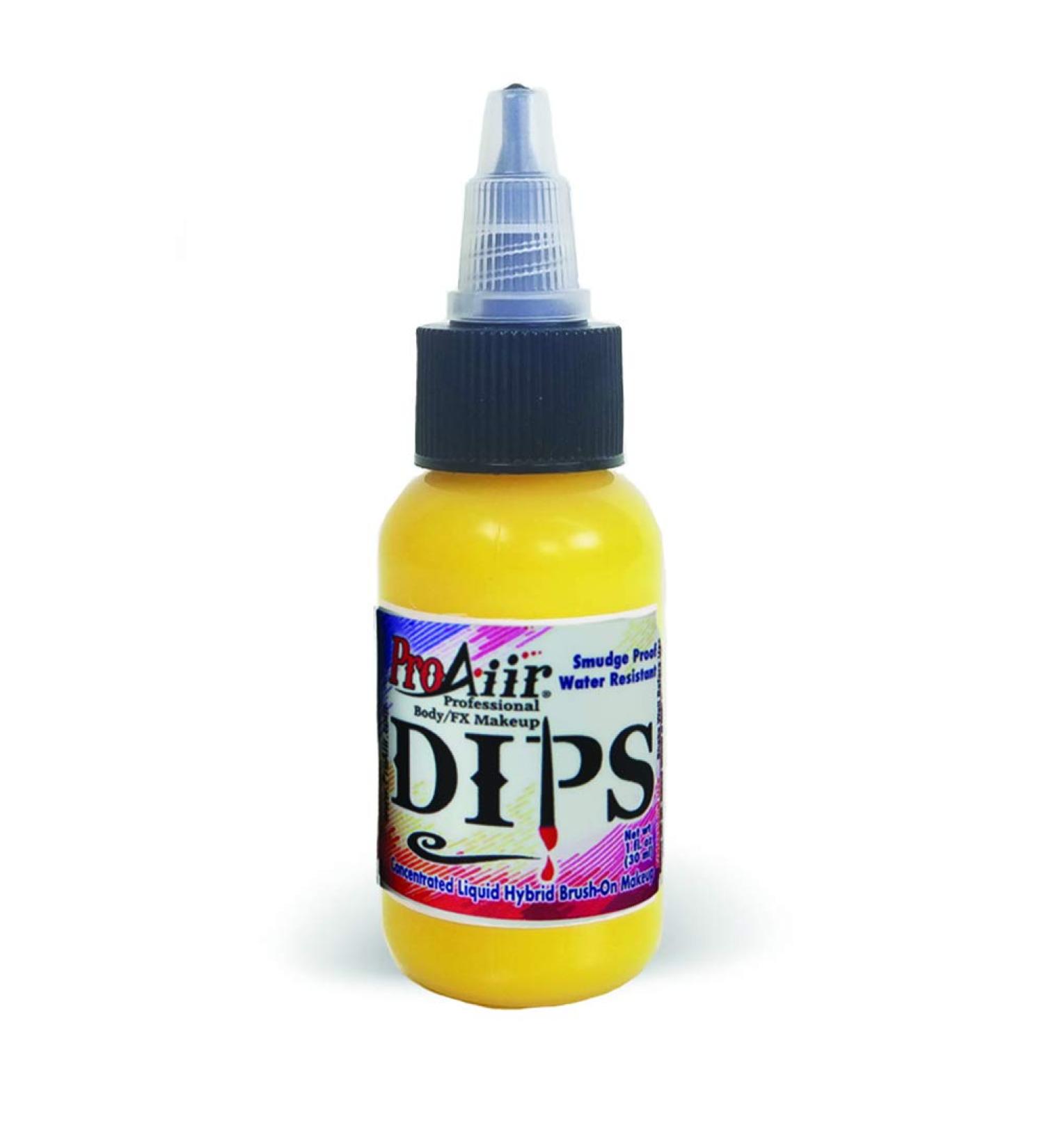 ProAiir Face and Body Painting Makeup - Brush on DIPS 1oz (30ml) Yellow 1 Ounce Yellow