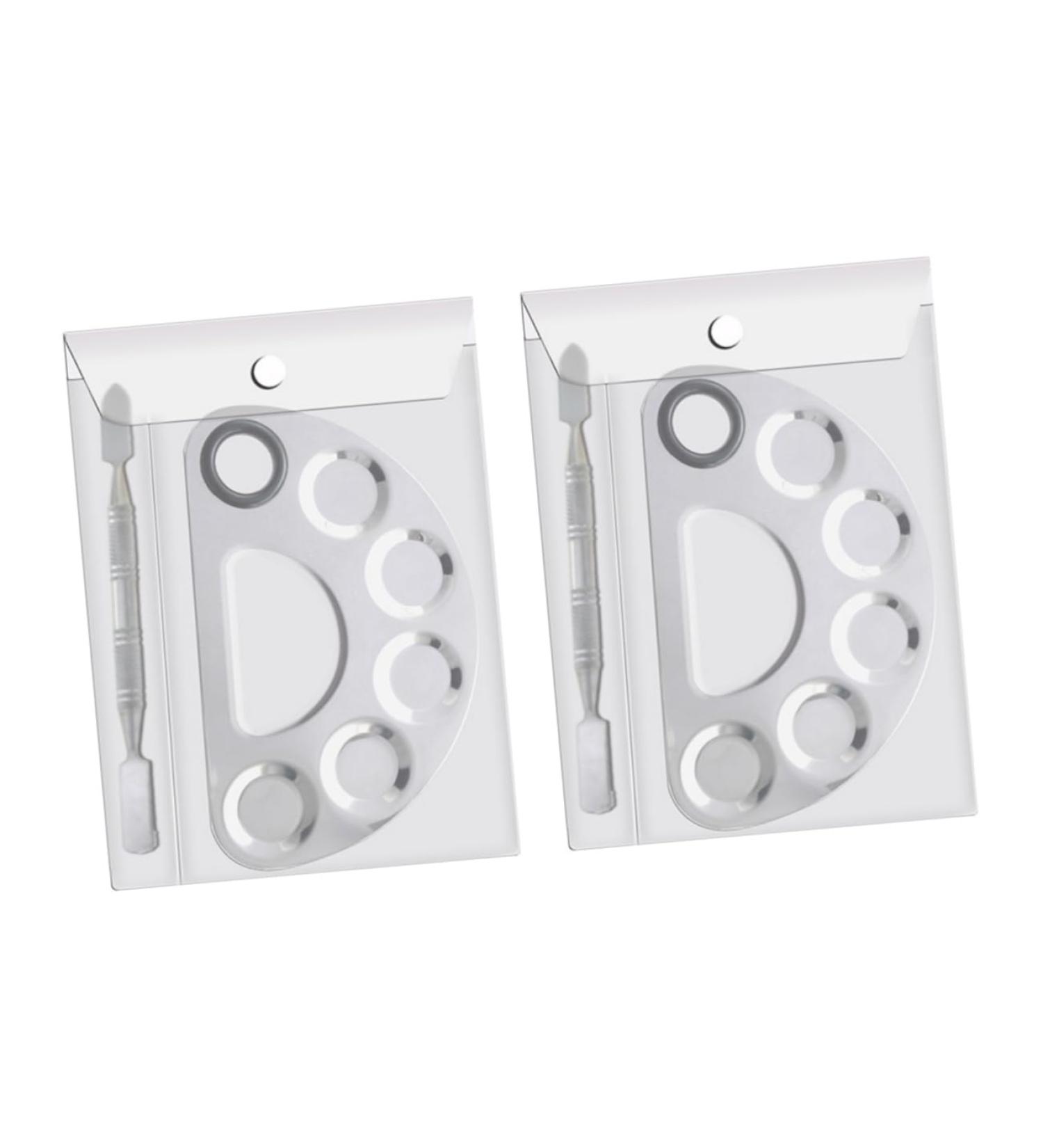 Shop 2 Sets Stainless Steel Makeup & Nail Art Palette Kit - International Shipping Available - Buy Online on SooperMarket.com