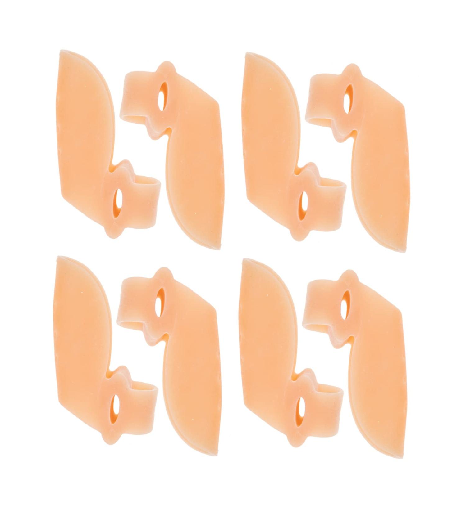 Orthopedic Toe Separator & Thumb Protector - 4 Pairs | Silicone Bunion & Hammer Toe Spacers for Foot Care - Skin Color 7x3.5cm - Buy Online on SooperMarket.com