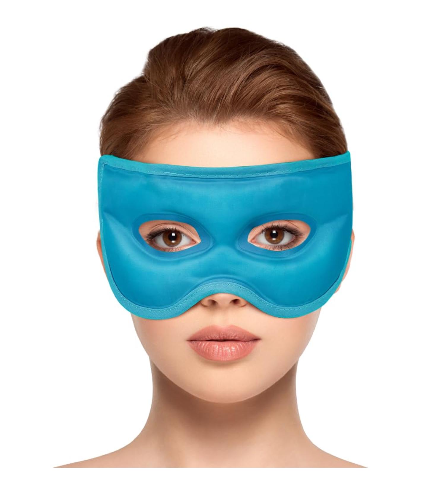 NEWGO Reusable Hot/Cold Eye Mask for Puffy Eyes - Cooling Therapy for Migraine, Dark Circles, Dry Eyes - Sinus Pain Relief - Light Blue - Buy Online on SooperMarket.com