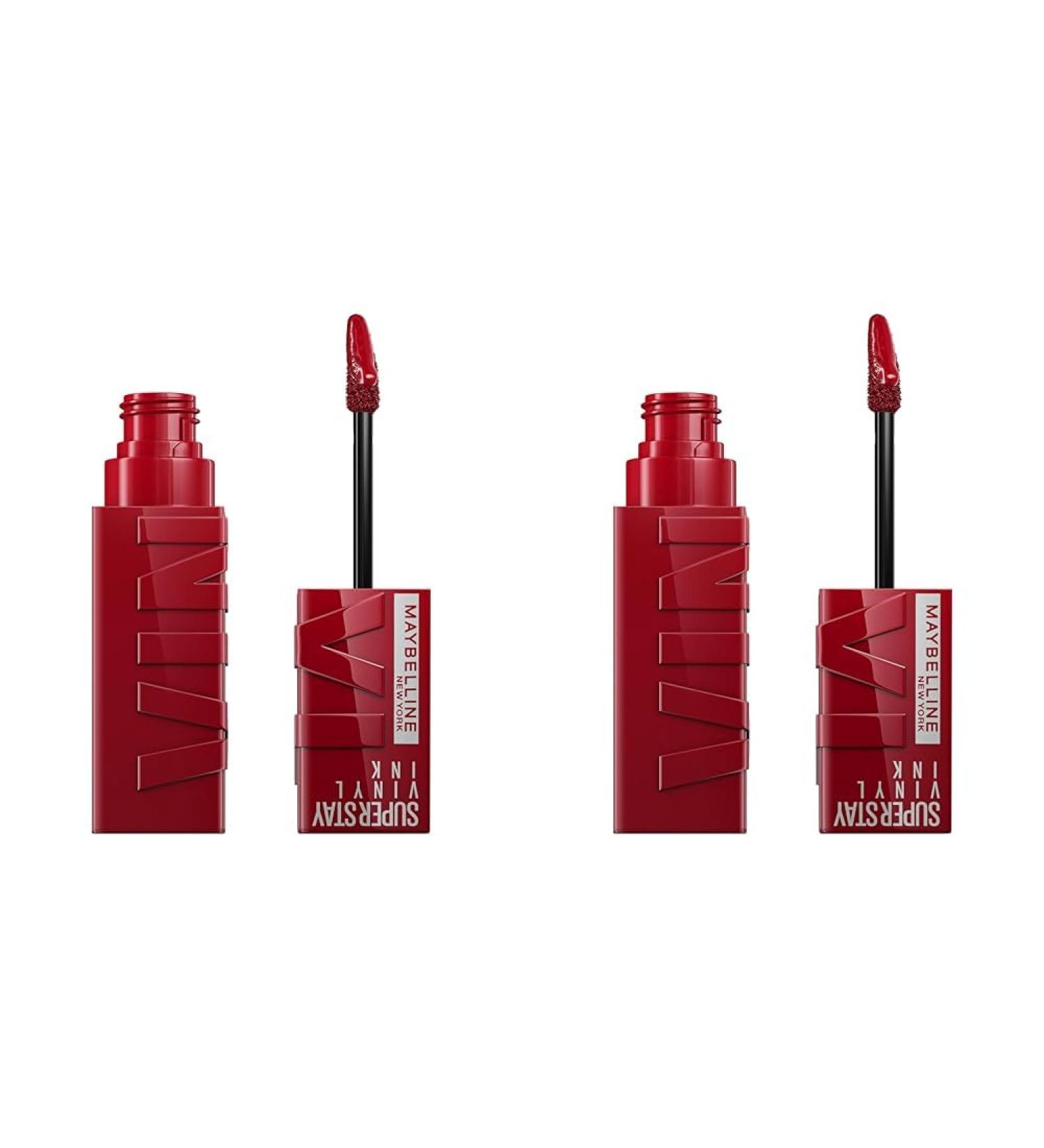 Maybelline New York Super Stay Vinyl Ink Liquid Lipstick - Long-Lasting Shiny Finish 16-Hour Hold No. 10 Lippy 4.2 ml (Pack of 2) - International Shipping Available - Buy Online on SooperMarket.com